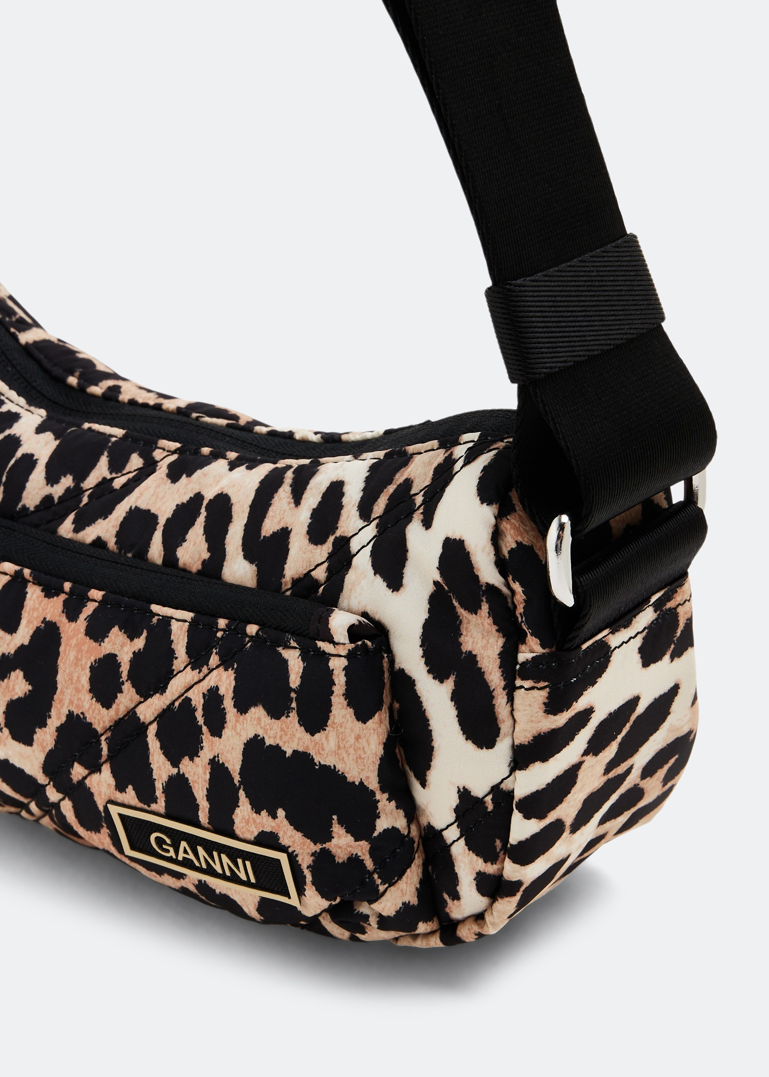 ★Ganni★ Quilted Recycle Tech Small Baguette Shoulder Bag B Ganni Recycled Tech Quilted Shell Small Baguette Bag