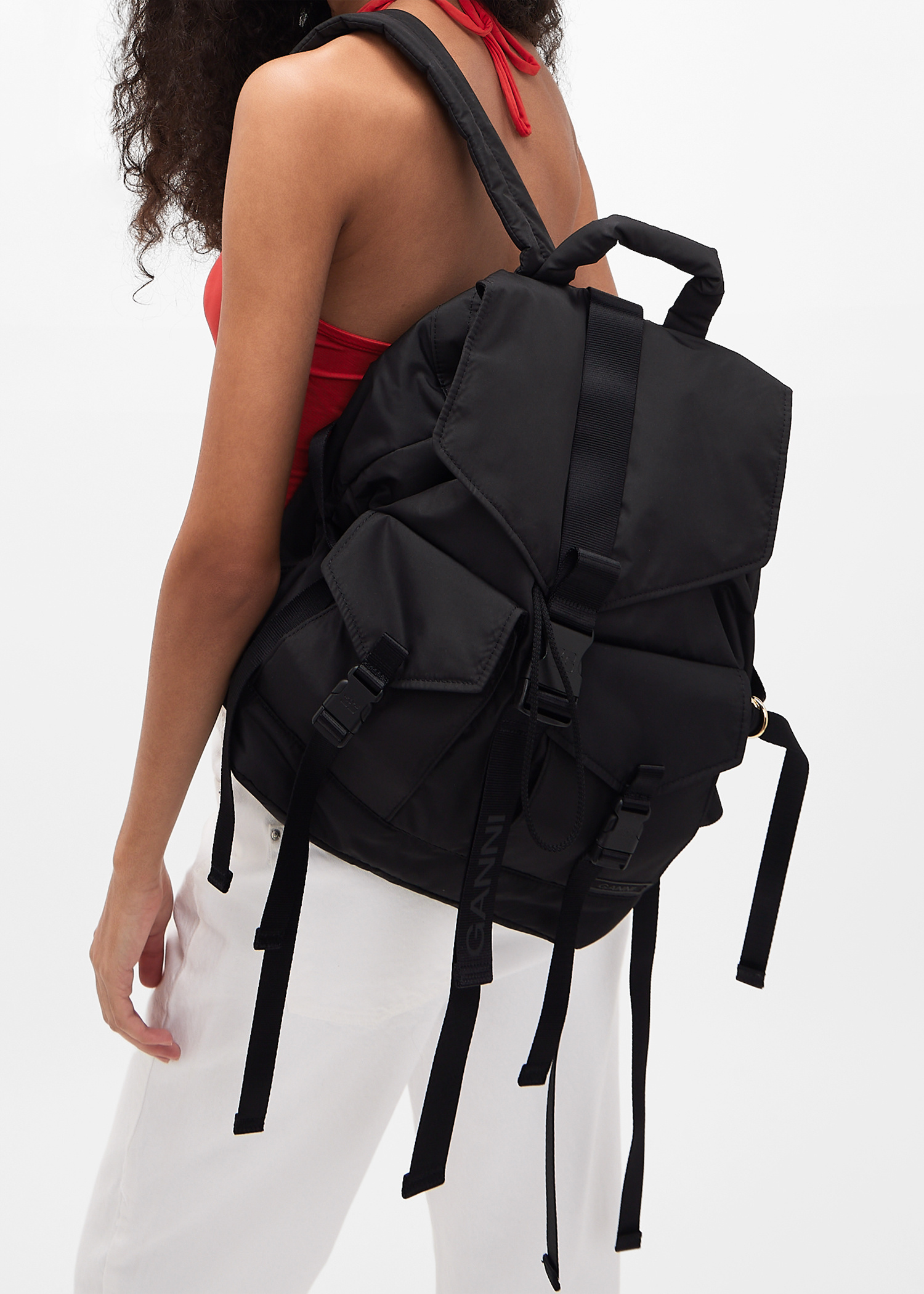 【GANNI】TECH BACKPACK BLACK A4755-099 GANNI Backpack Rucksack Black Women's a4755 099 black