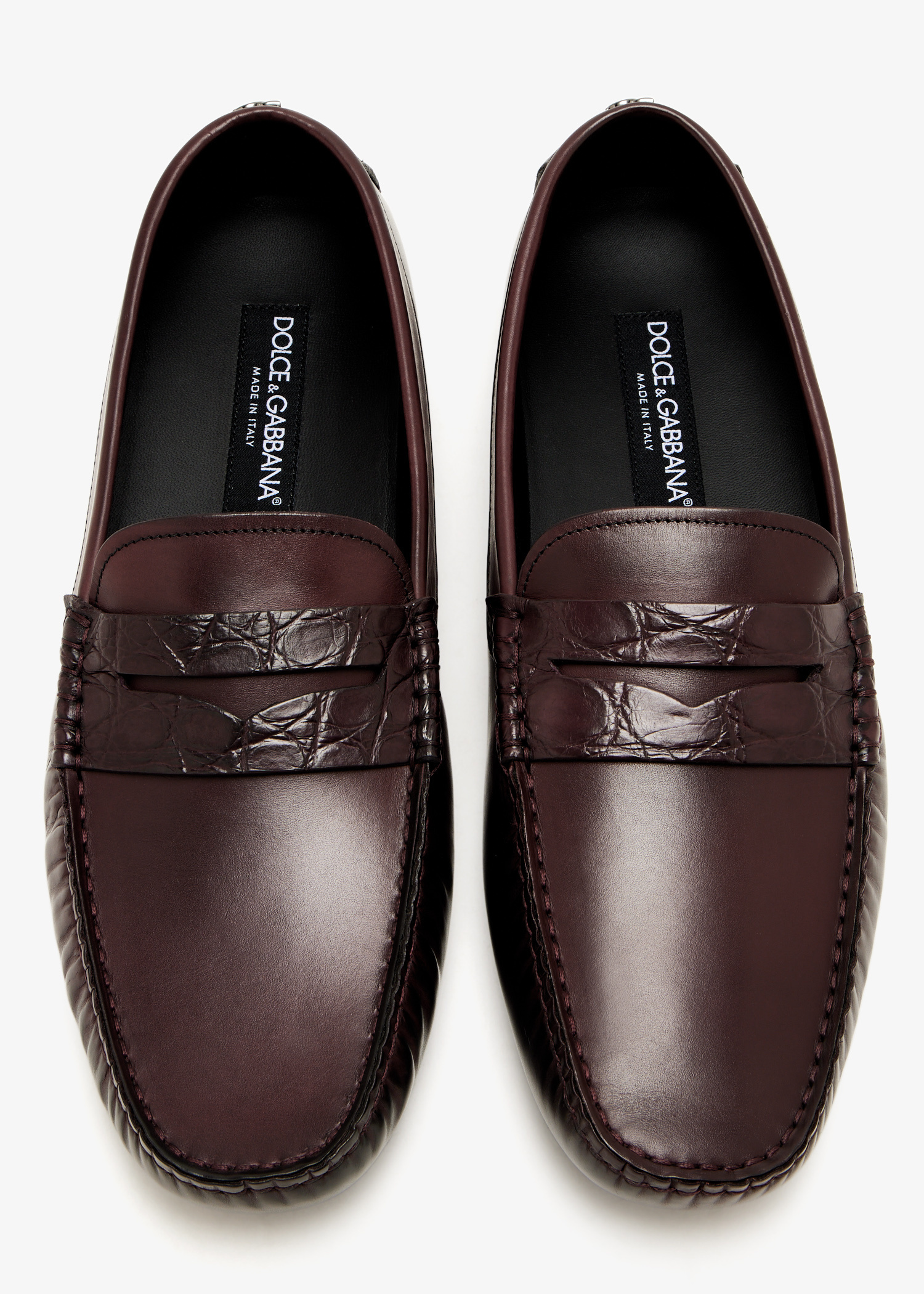 Dolce&Gabbana DG driving shoes for Men - Burgundy in KSA 