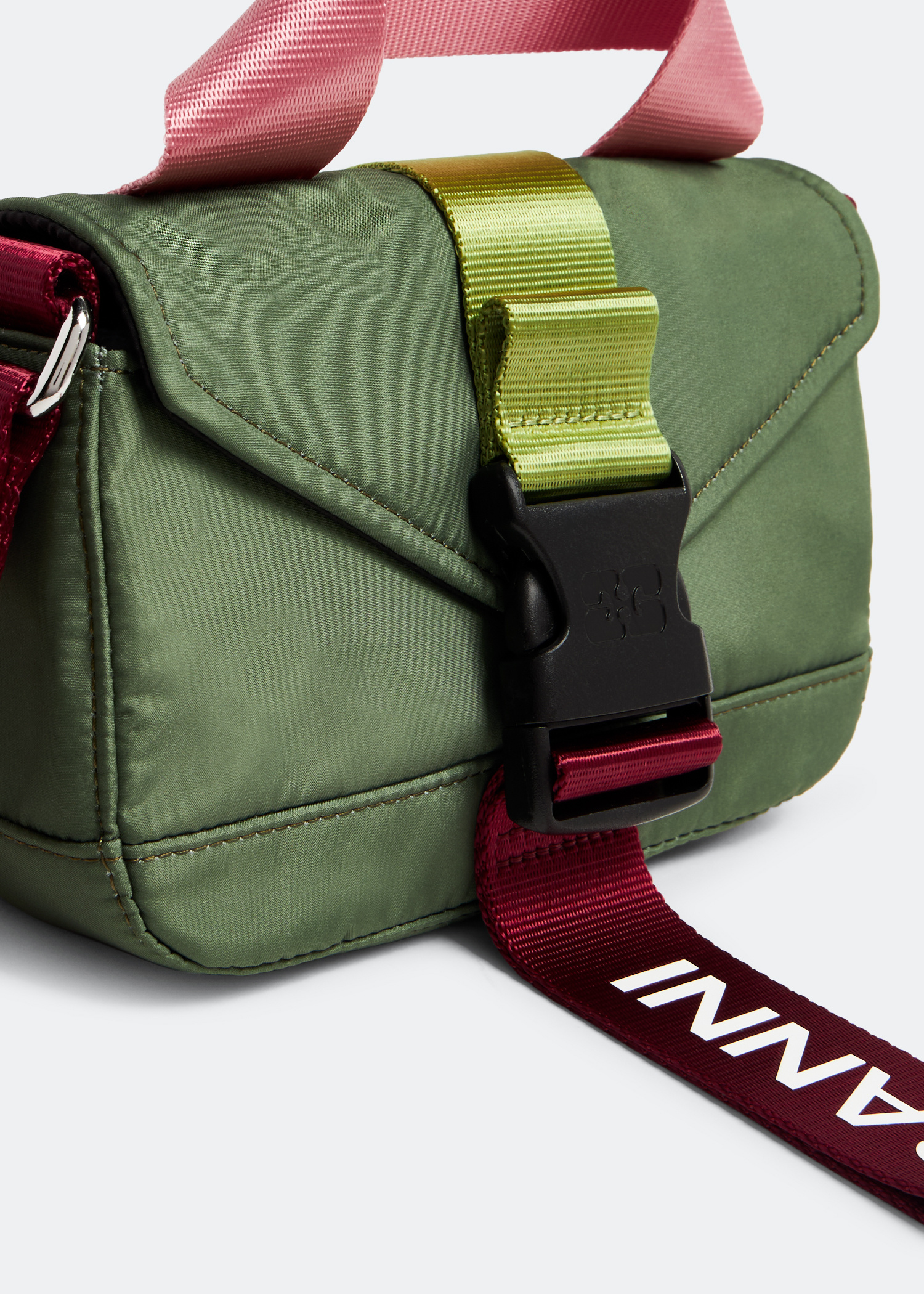 Ganni Recycled tech mini satchel for Women - Green in UAE