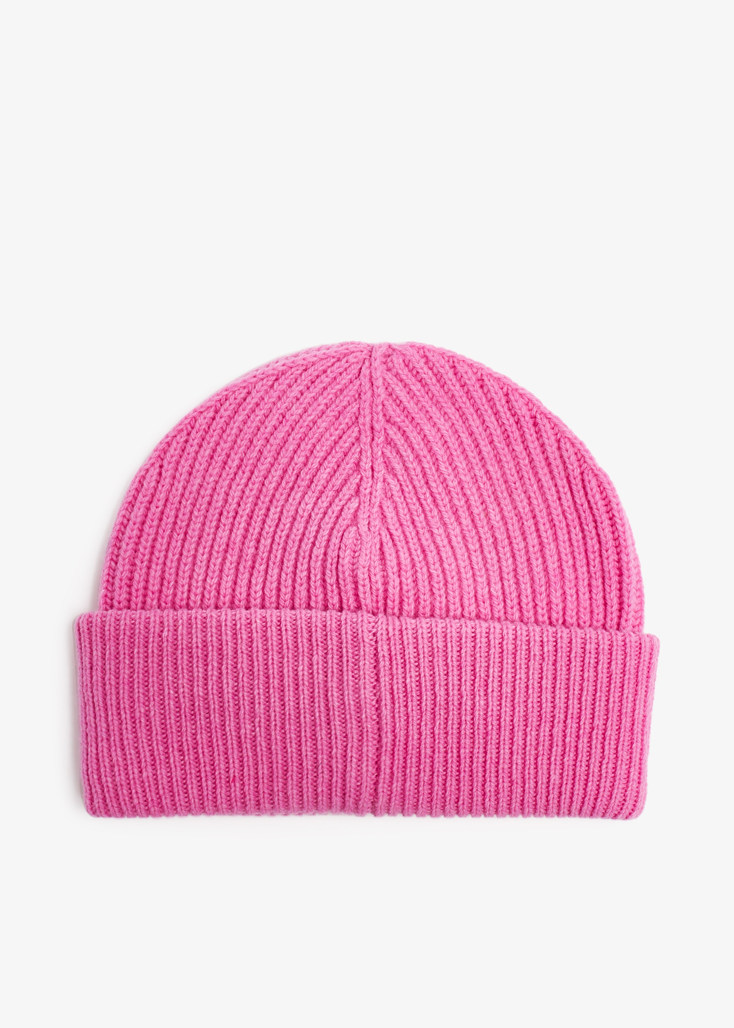 Ganni Fitted wool rib knit beanie for Women - Pink in UAE | Level