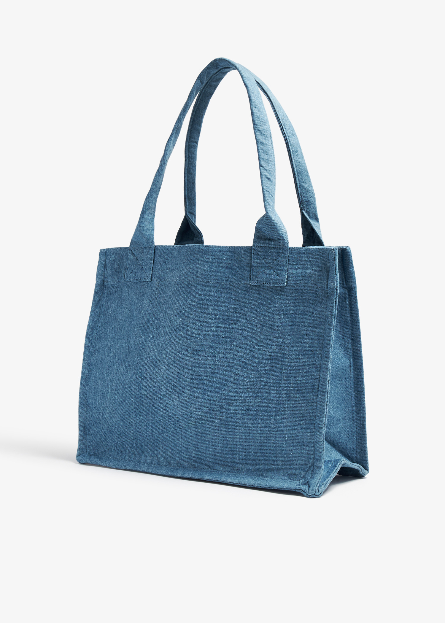 トートバッグ Ganni SS25 Logo embroidery denim shopping bag (A5599 630) GANNI Tote Bag Large Easy Shopper DENIM 630 A5599 40x31x17cm