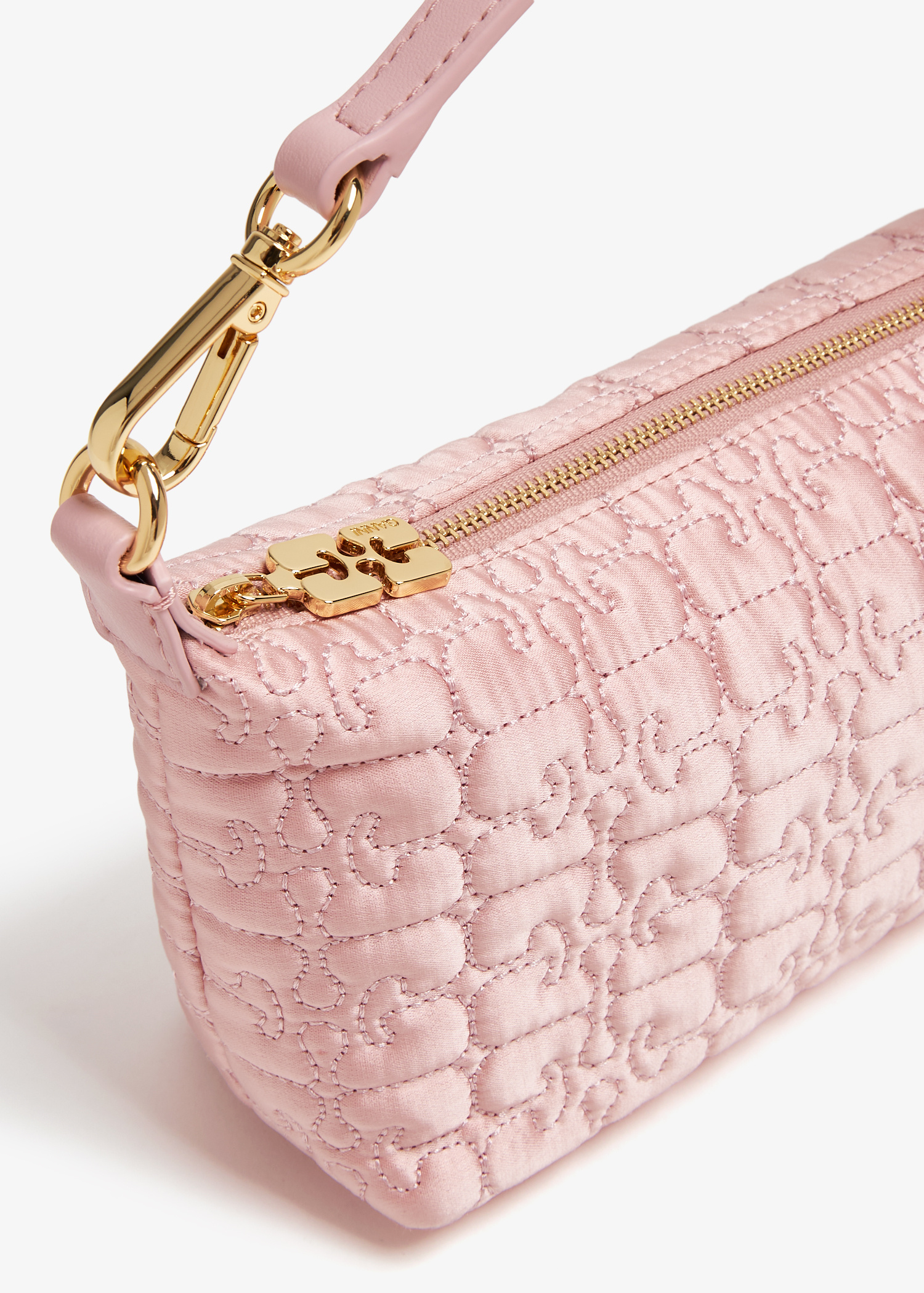 Ganni Small Butterfly satin pouch for Women - Pink in USA