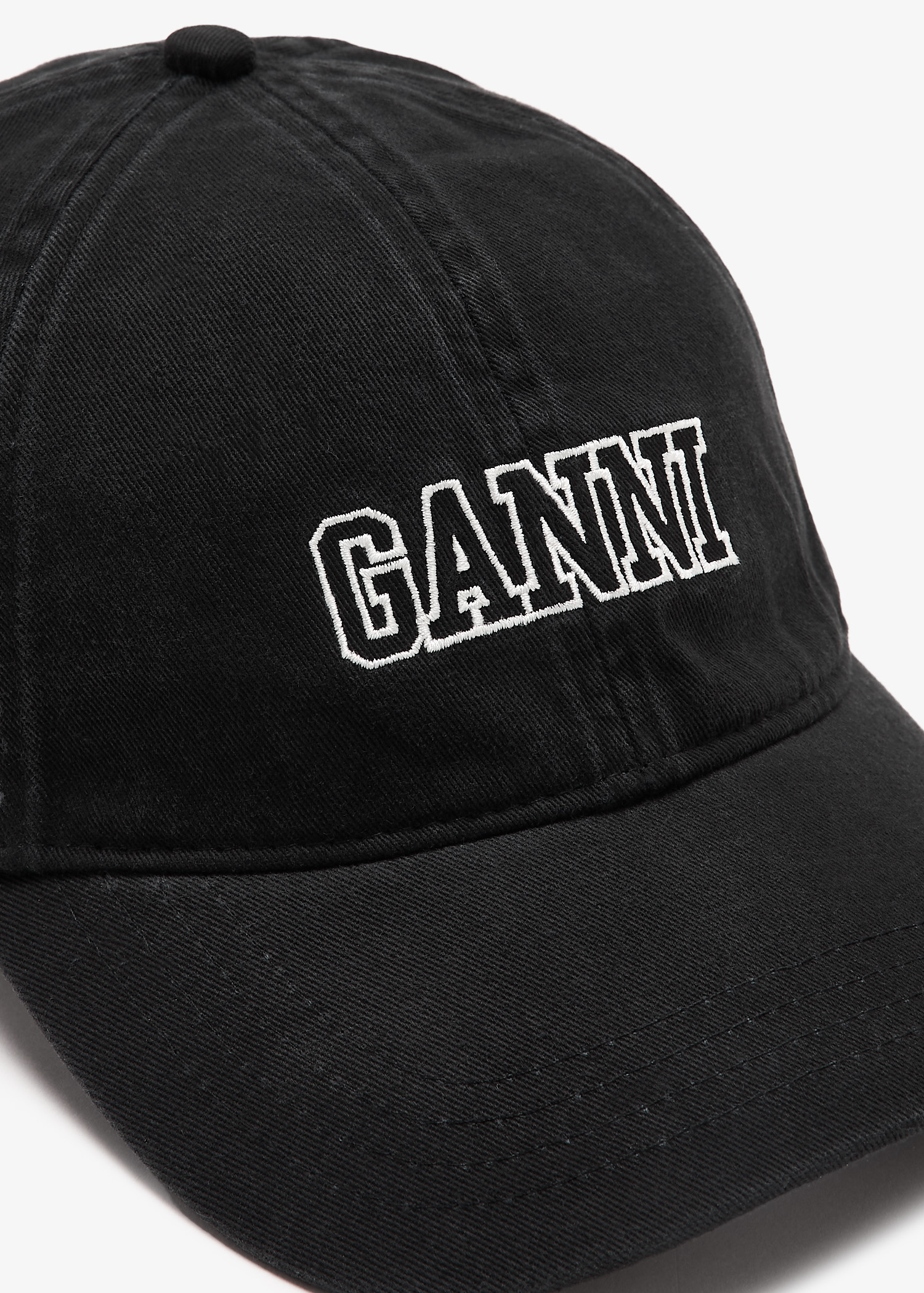 【GANNI】LOGO BALL CAP Black Black Embroidered Logo Cap | GANNI CA