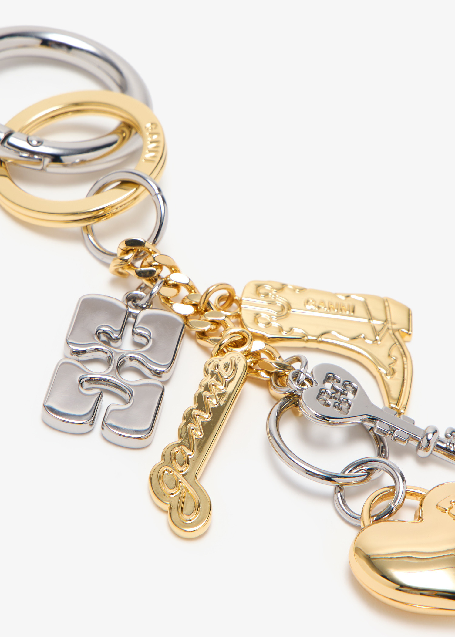キーホルダー・キーリング Ganni Bou Heart Keyring - Ganni - Leather - Black Ganni Bag accessories for Women | Online Sale up to 45% off