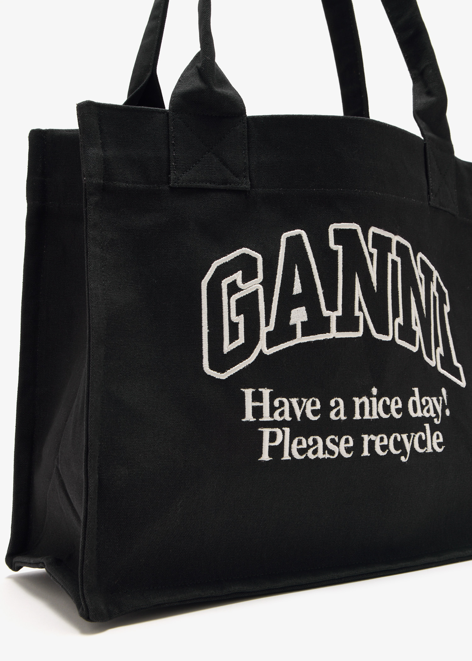 Ganni Large easy shopper tote bag for Women - Black in UAE