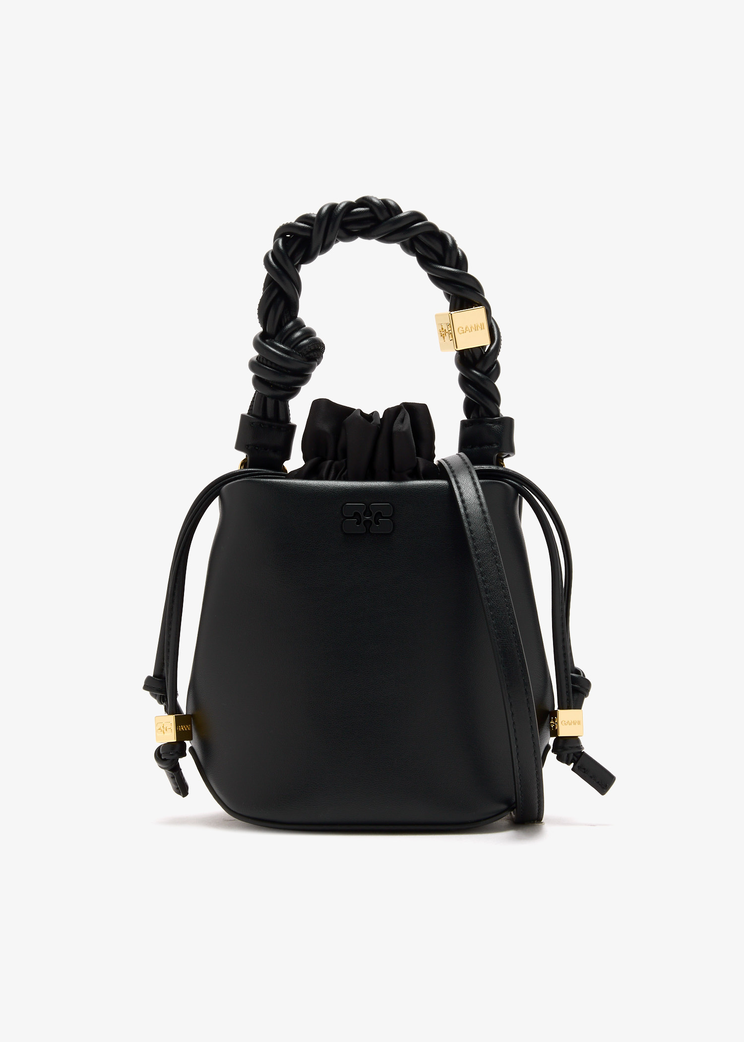 Ganni Mini GANNI Bou bucket bag for Women - Black in USA | Level Shoes