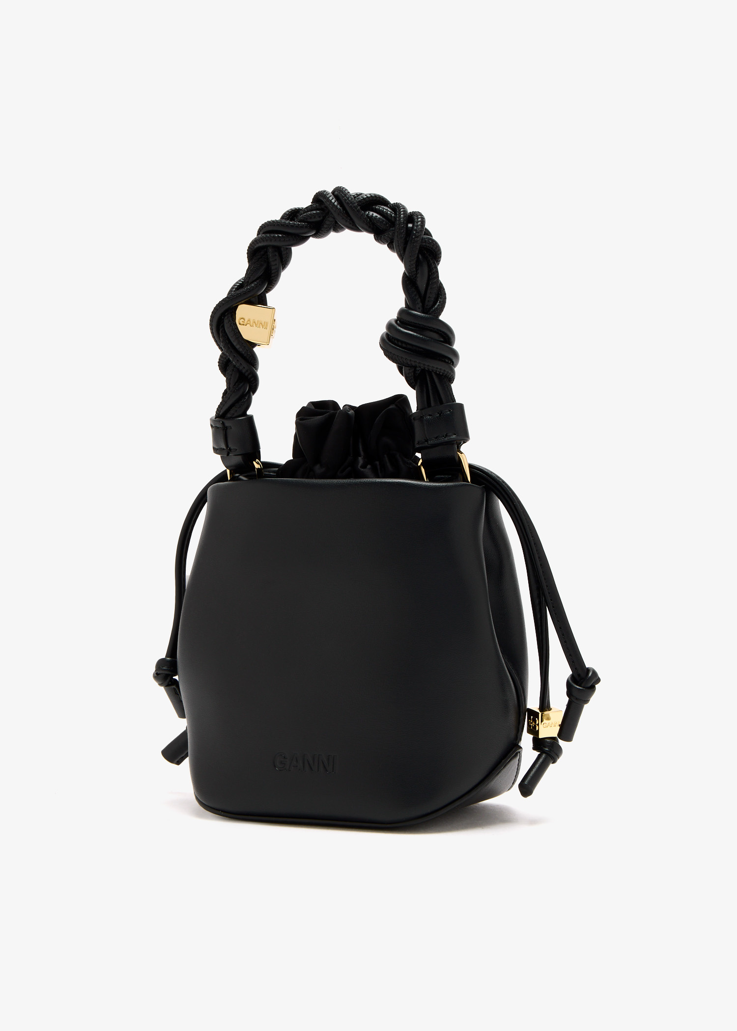 Ganni Mini GANNI Bou bucket bag for Women - Black in KSA