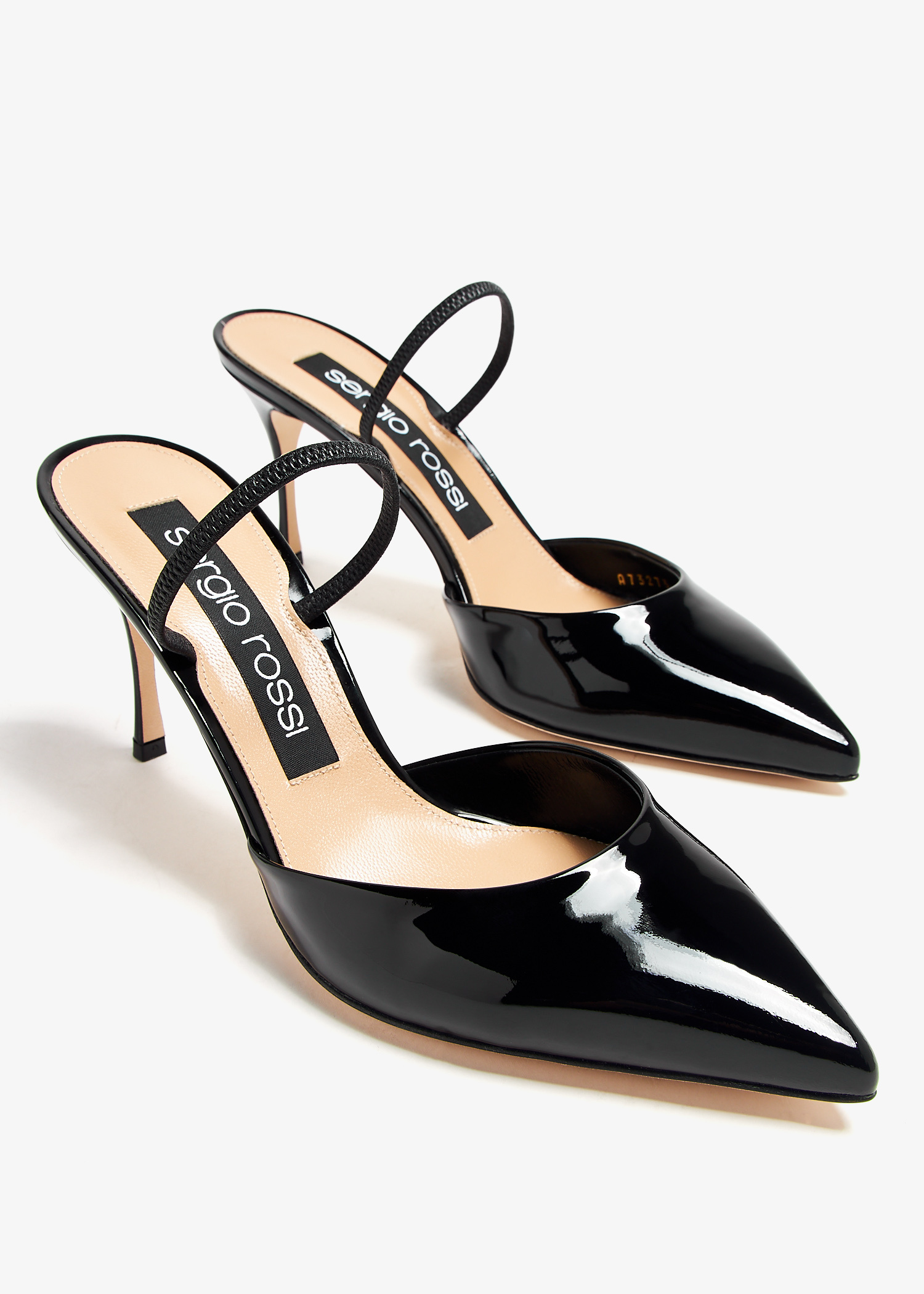 ★秀逸★SS25new★Sergio Rossi★Godiva-Slingbacks Black Sergio Rossi 'Godiva' Slingback Pumps – Black Suede – Size