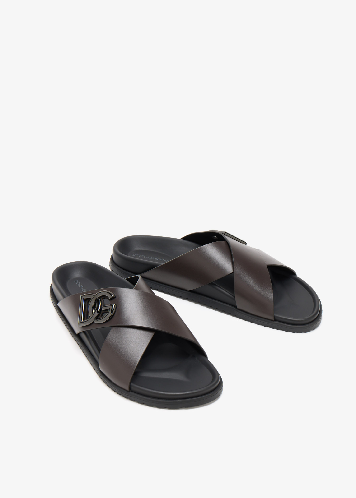 Dolce&Gabbana DG logo sandals for Men - Brown in UAE | Level