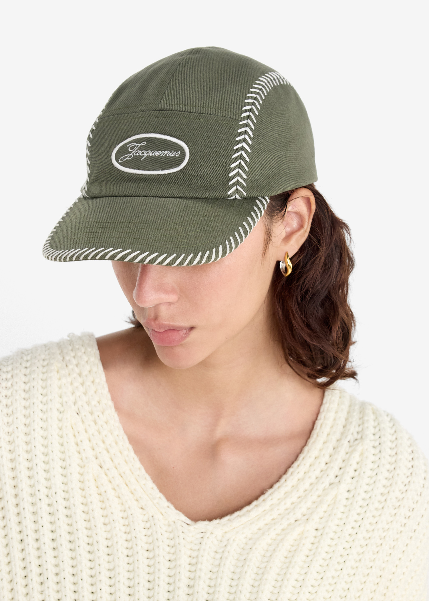 Jacquemus La Casquette Casco cap for Women - Khaki in UAE | Level