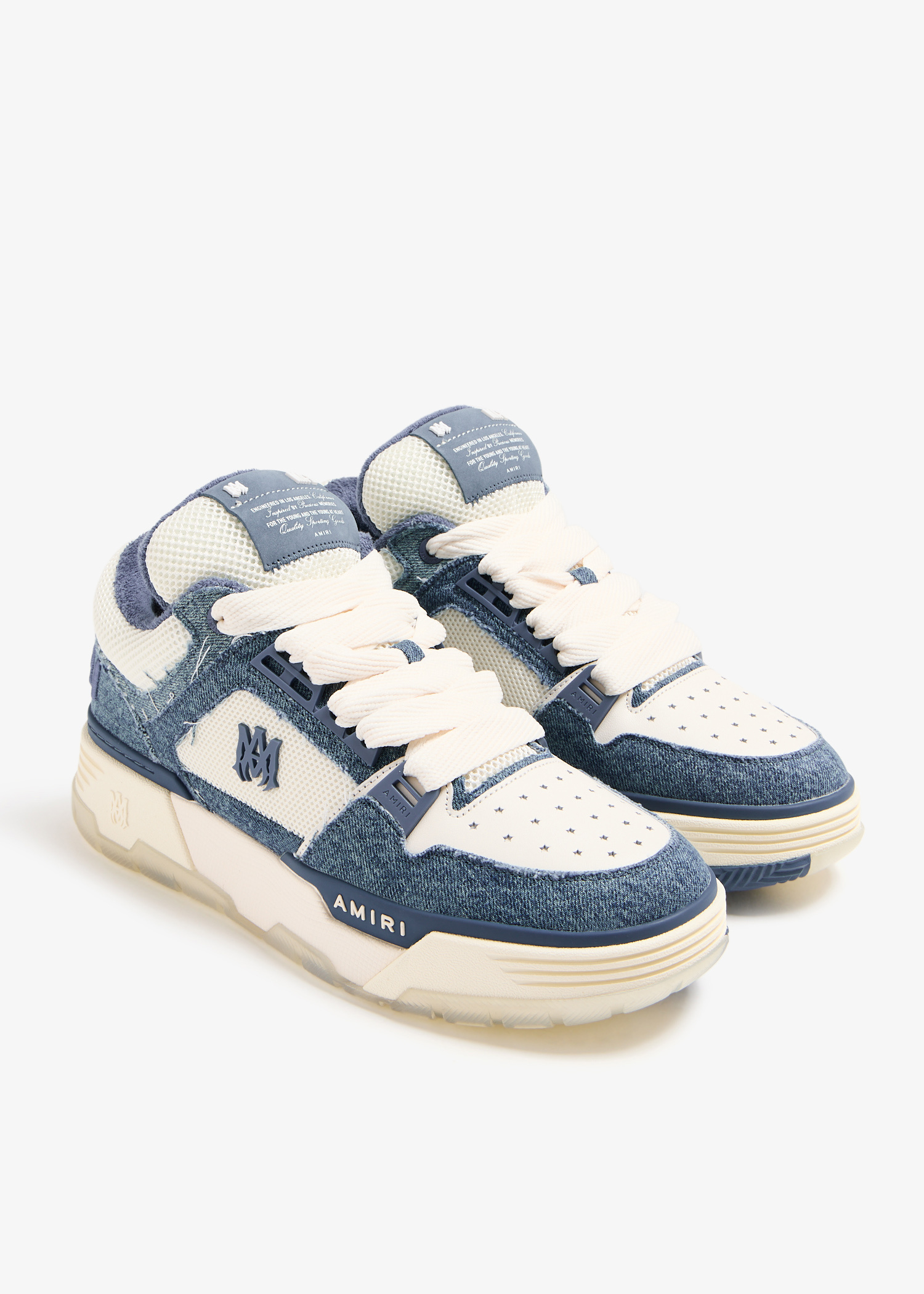 【AMIRI】メンズ VINTAGE DENIM MA-1 スニーカー AMFOSR1039-528 Vintage Denim Ma-1 Sneaker Washed Indigo | The Webster