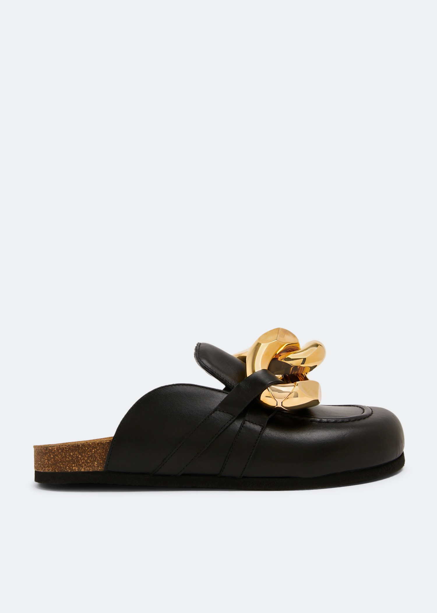 JW Anderson Leather chain loafer mules for Men - Black in