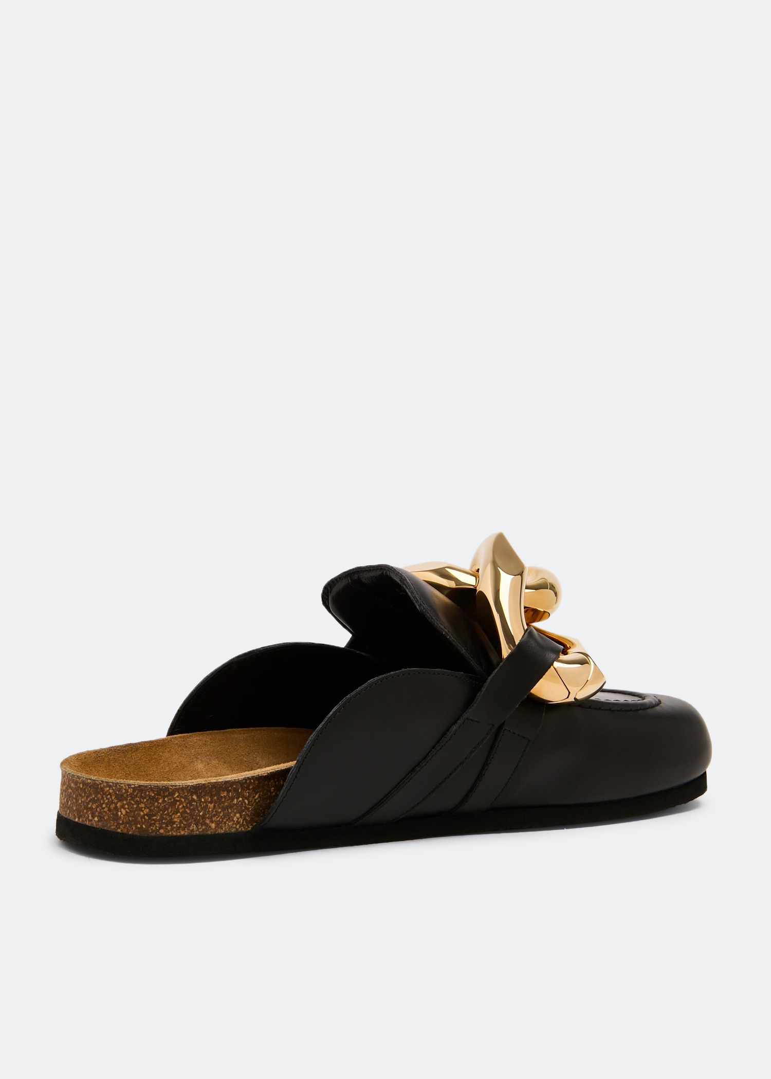 JW Anderson Leather chain loafer mules for Men - Black in USA