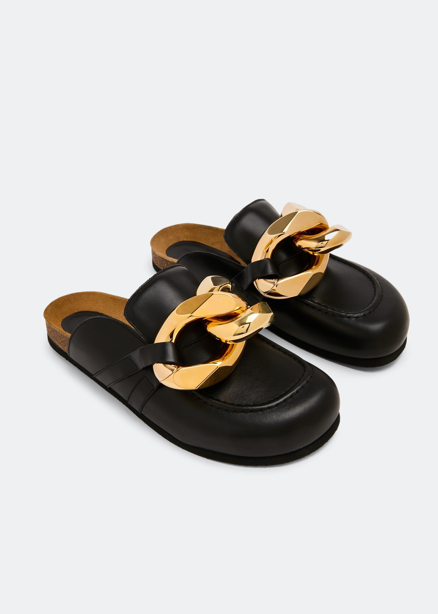 靴 JW Anderson chain mule JW Anderson - Chain leather mules White - The Corner