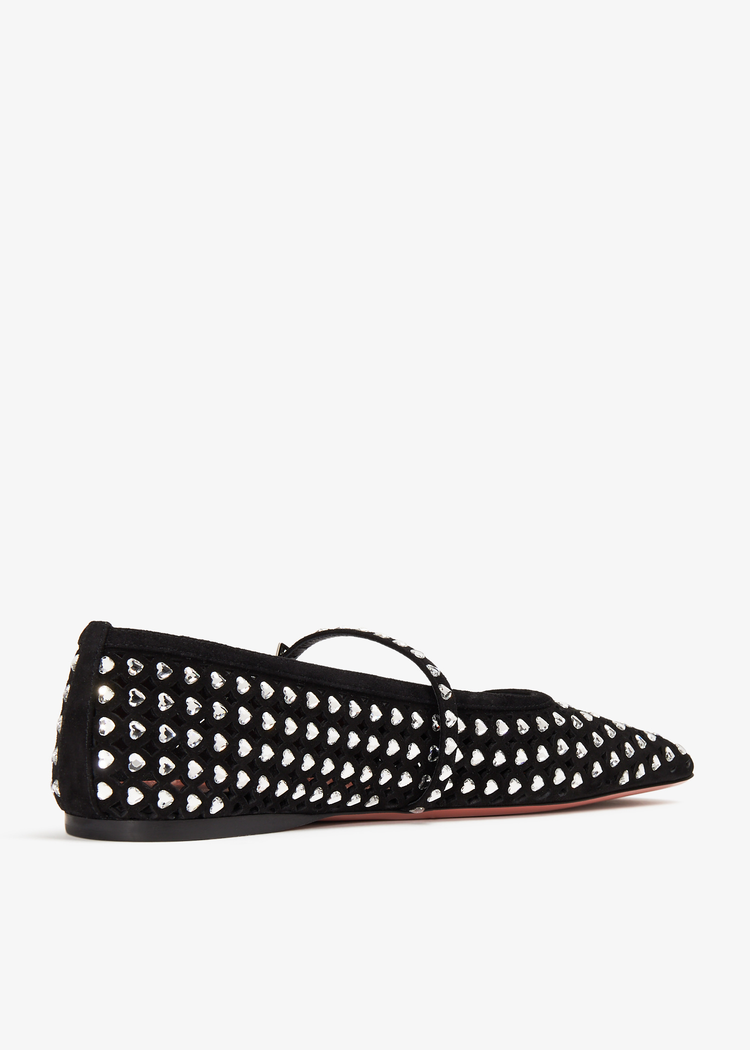 【関税&送料込】Amina Muaddi Ane Laser-Cut Suede Ballerinas Amina Muaddi Ane Laser-Cut Suede Ballerinas With Crystals