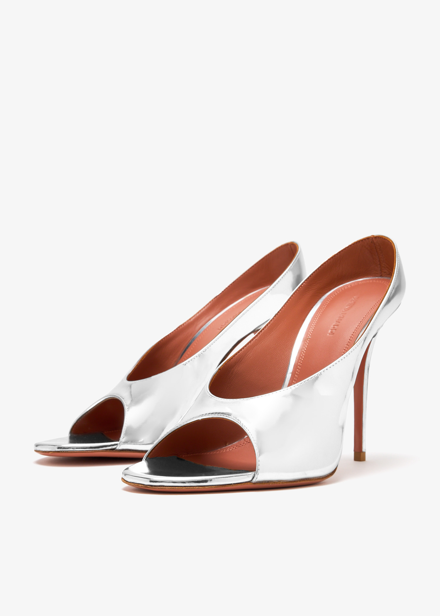 パンプス AMINA MUADDI Silver leather Anok 105 mules Amina Muaddi Silver Leather Anok 105 Mules | italist, ALWAYS
