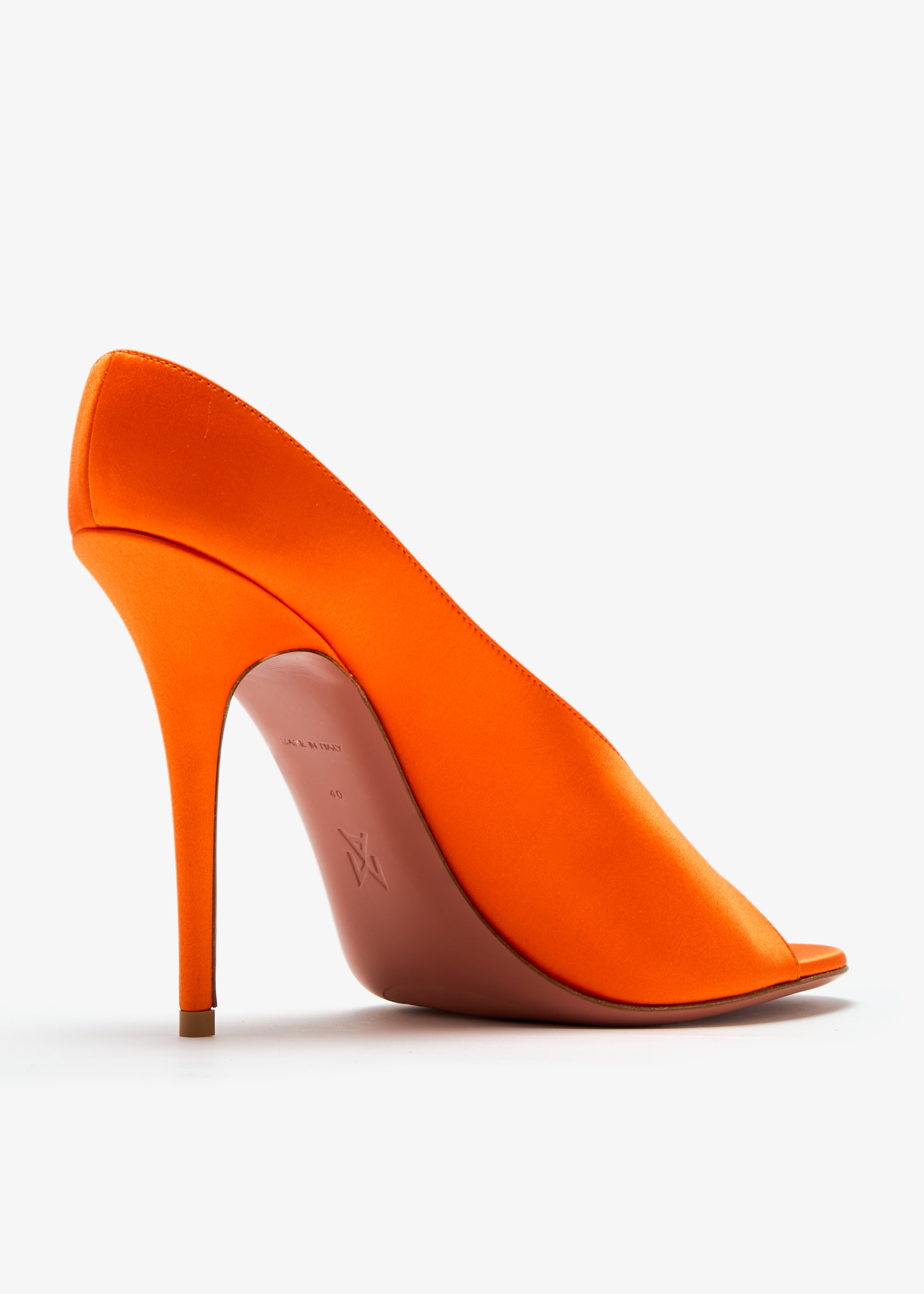 サンダル・ミュール AMINA MUADDI Orange Satin Anok 105 Mules 14S363456ANO_ANOKSLIPPER105ORA