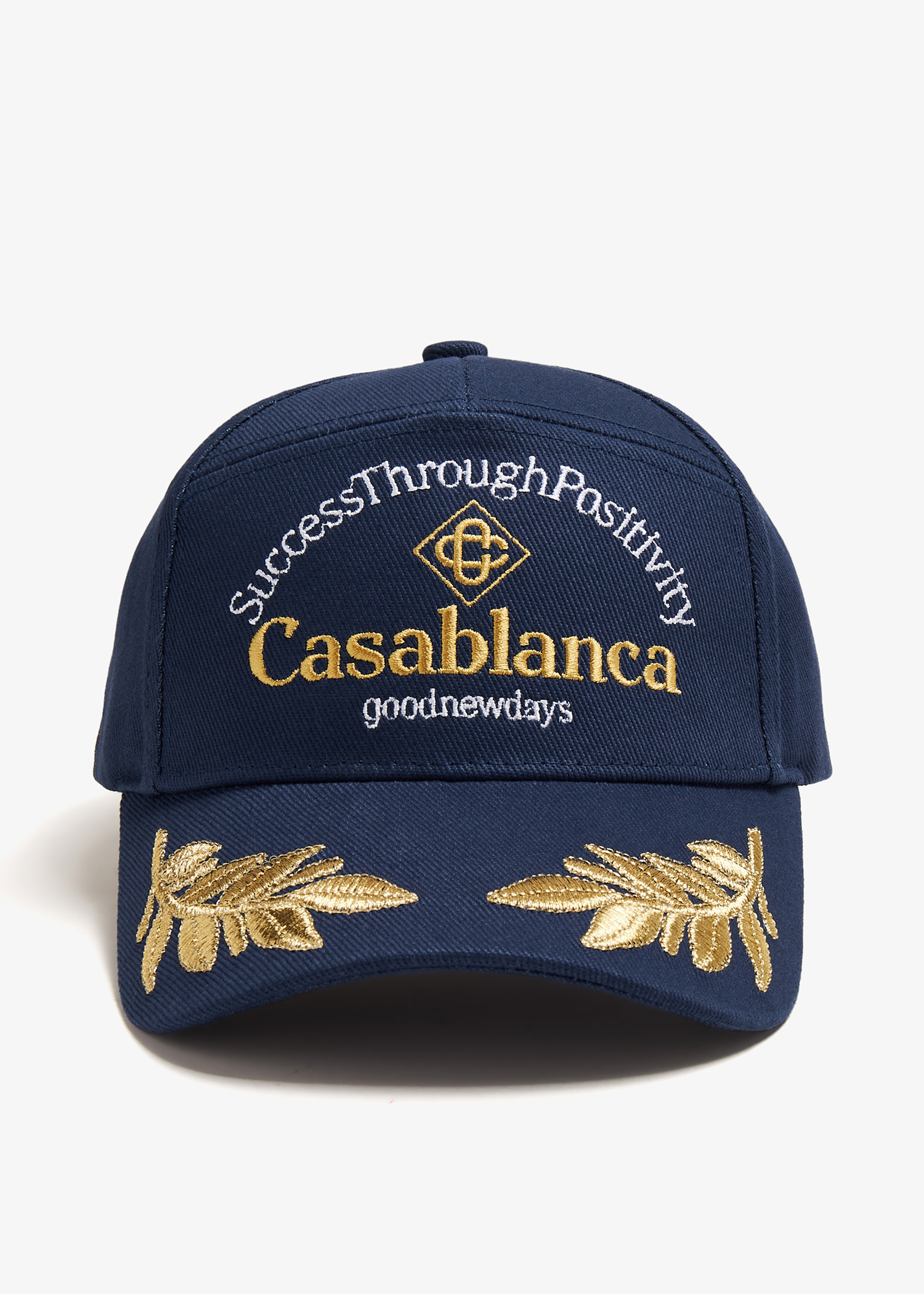 Casablanca Navy Cap with Gold Embroidery Casablanca Casablanca baseball cap - Dark Blue|AS21HAT008NAVY main image 2
