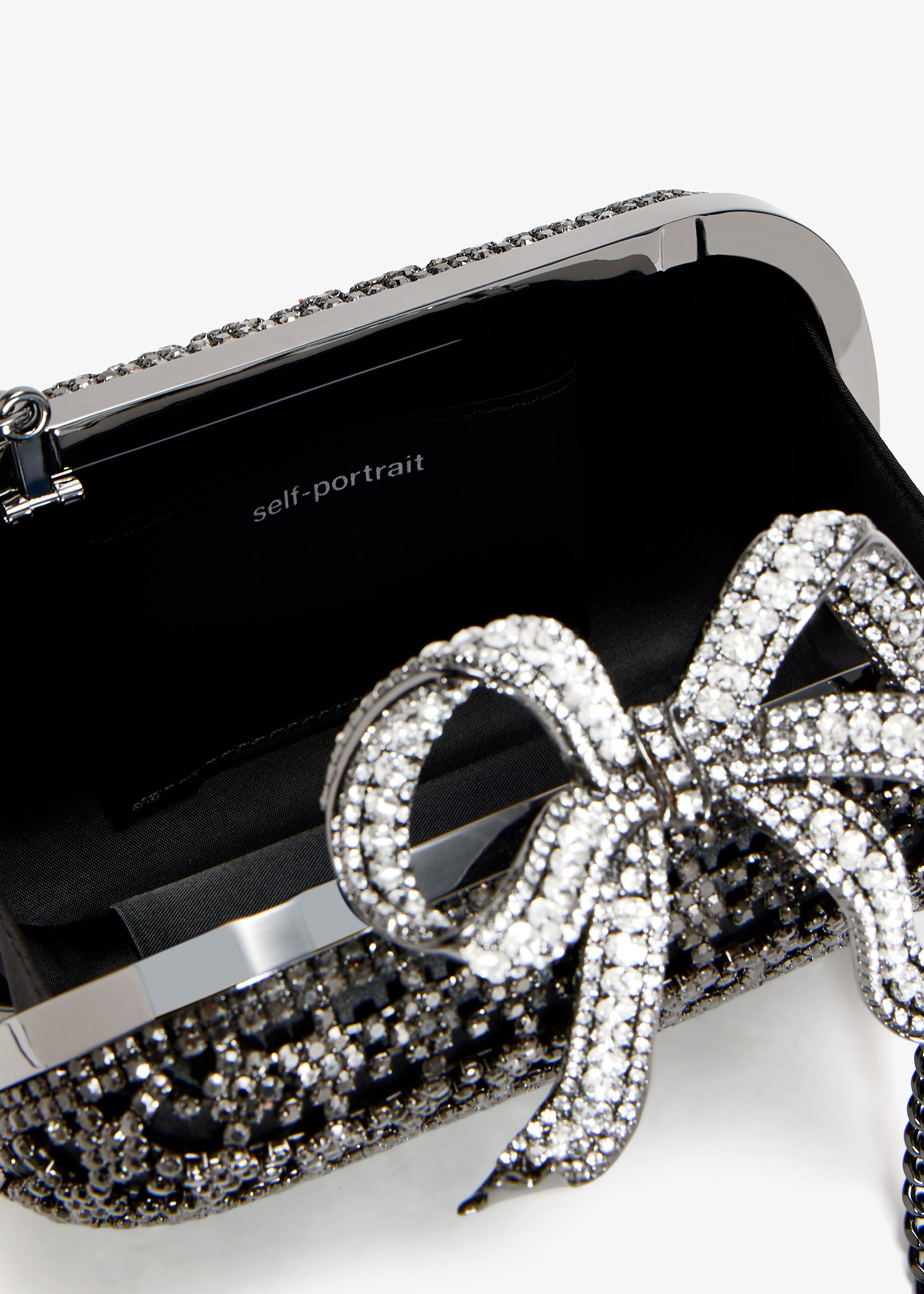 【Self-Portrait】クリスタル｜エンベリッシュド◇クラッチ Self-Portrait Crystal clutch for Women - Black in UAE