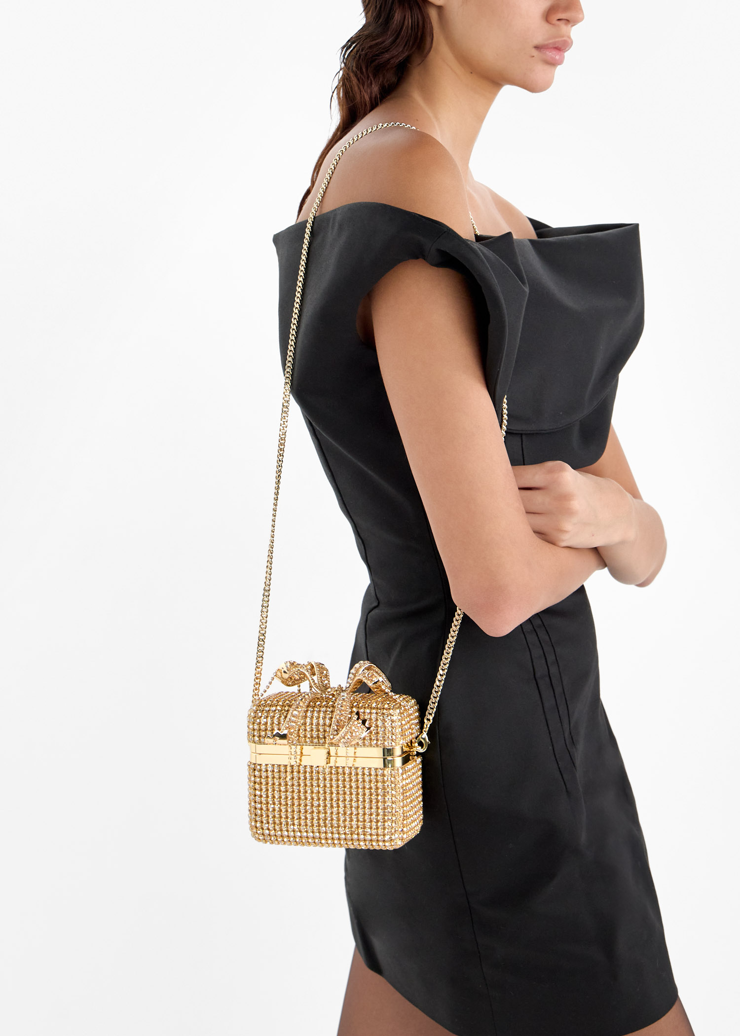 Self-Portrait Crystal vanity case for Women - Gold in KSA