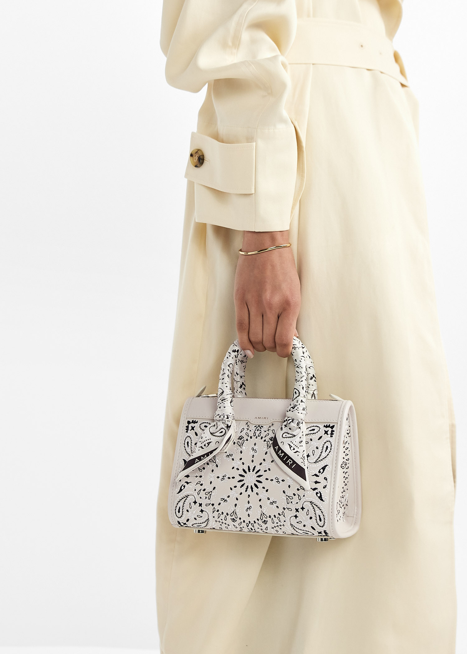 AMIRI Bandana Micro Triangle bag for Women - Cream in UAE