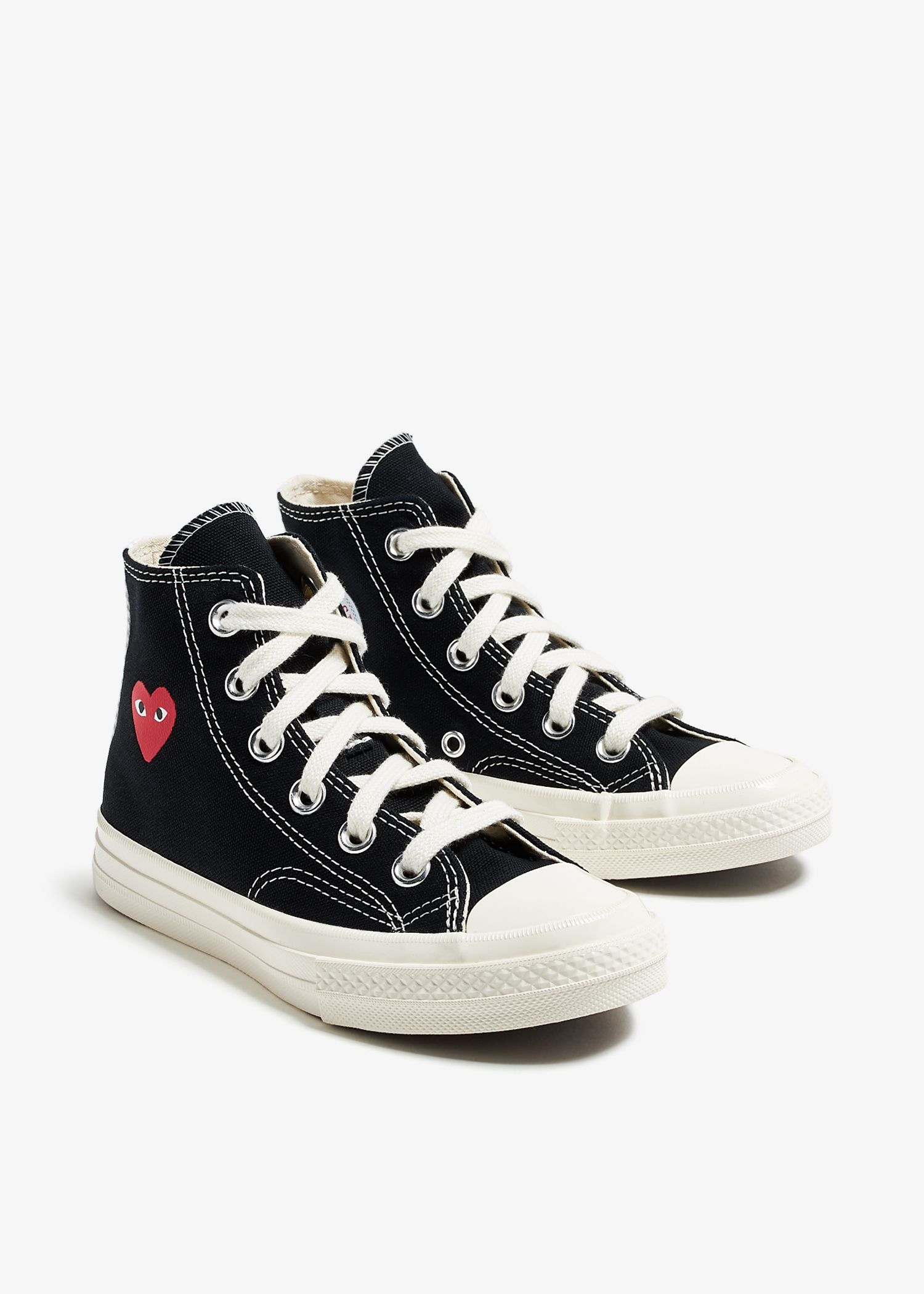 スニーカー PLAY COMME des GARCONS Black canvas sneakers (P1K126 BLACK) Comme des Garçons PLAY X Converse sneakers for Kids Unisex