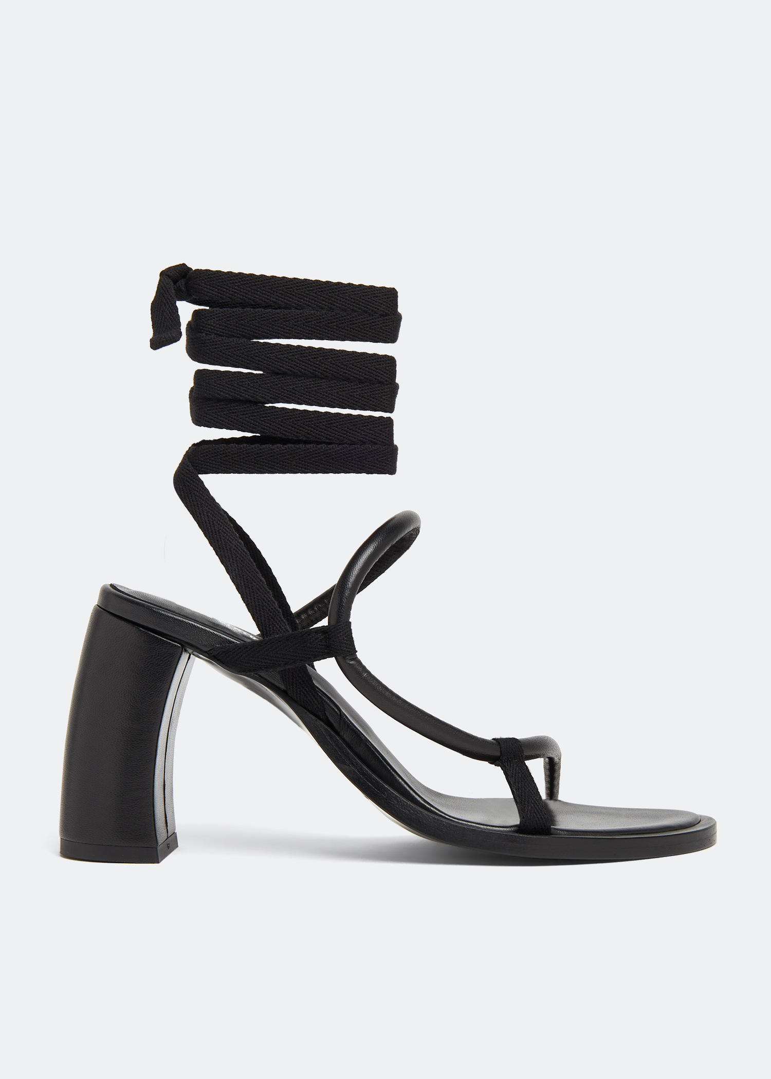 ANN Demeulemeester ブラック オープントゥウェッジヒール Ann Demeulemeester black platform boots with cut-out curved