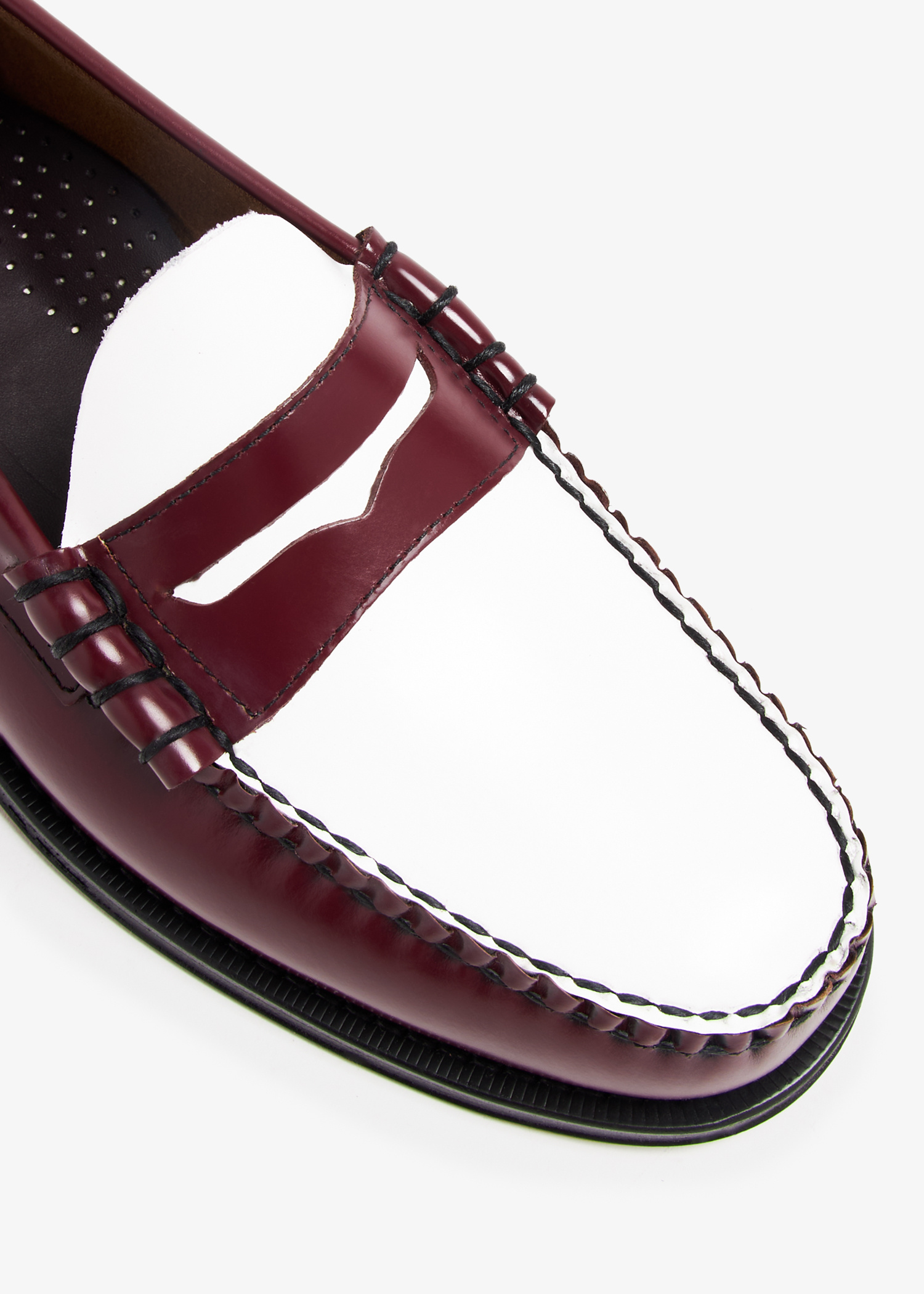 Bass Weejun Milton Burgundy Leather Men’s Penny Loafer Shoes Size 10 D Mens Larson Weejuns® Penny Loafer Wine | G.H. Bass main image 3