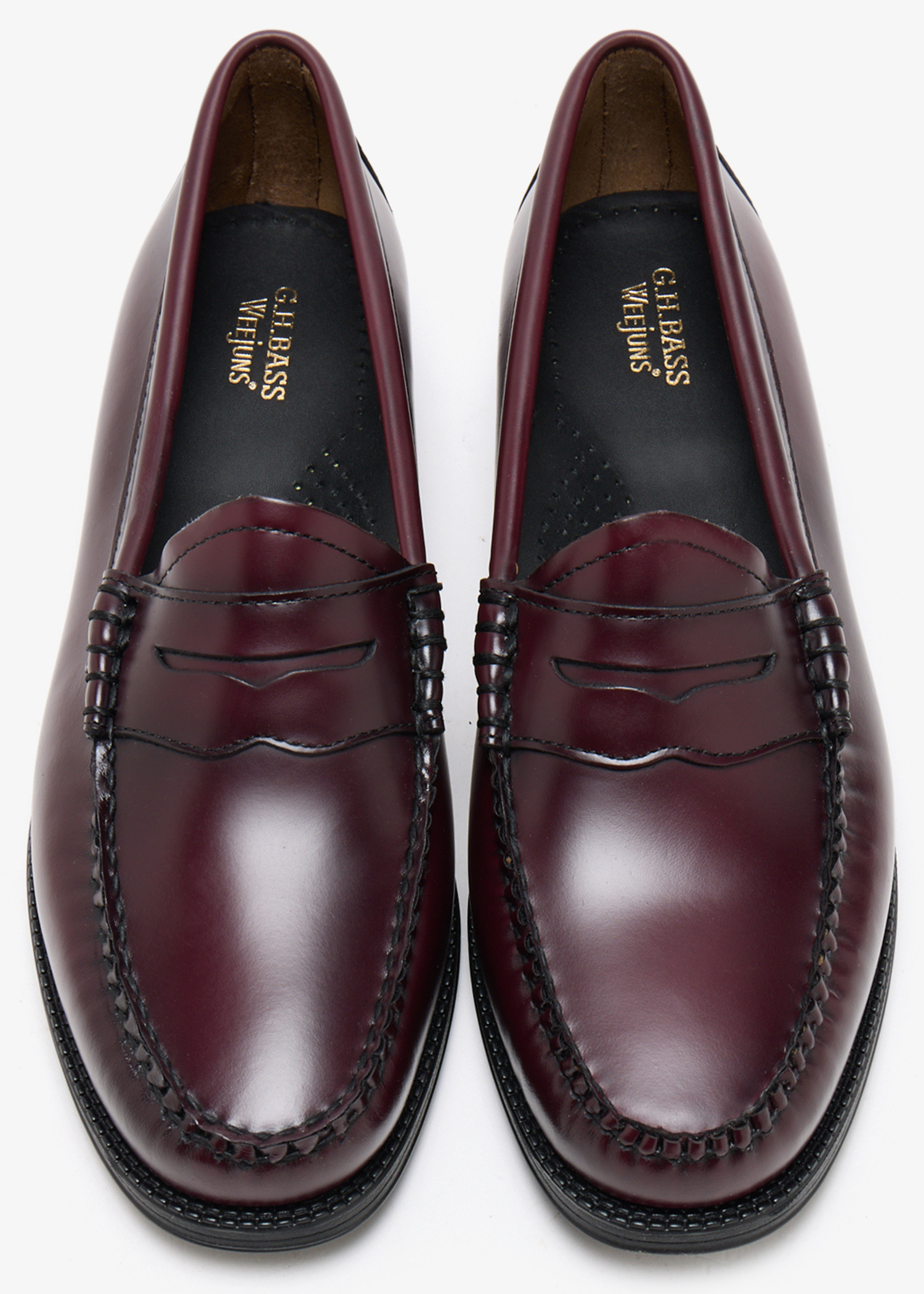 GH Bass & Co Lincoln Bit Weejuns burgundy,  Leather Penny Loafers Shoes 8.5 D Bass Weejuns Men main image 3
