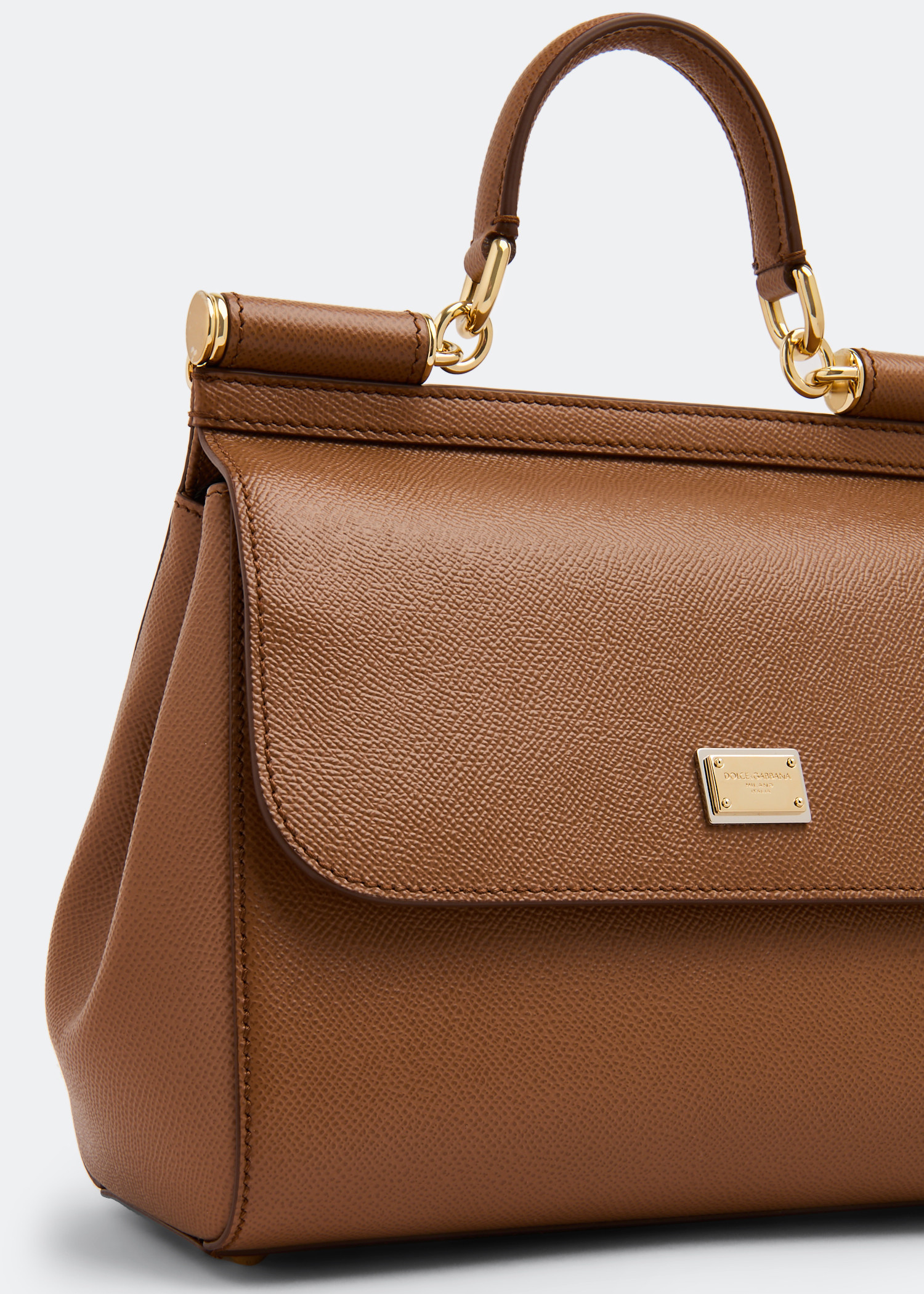 【関税＆送料込み】Dolce & Gabbana Sicily Medium Dauphine B Medium Sicily handbag in Dauphine leather in Beige for Women