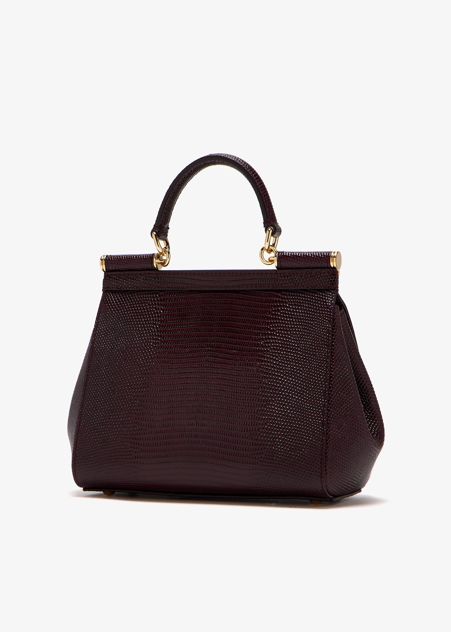 DOLCE & GABBANA シチリアハントハック BB6003A2Y84 8B134 Dolce & Gabbana Small Sicily Leather Top Handle Bag In White