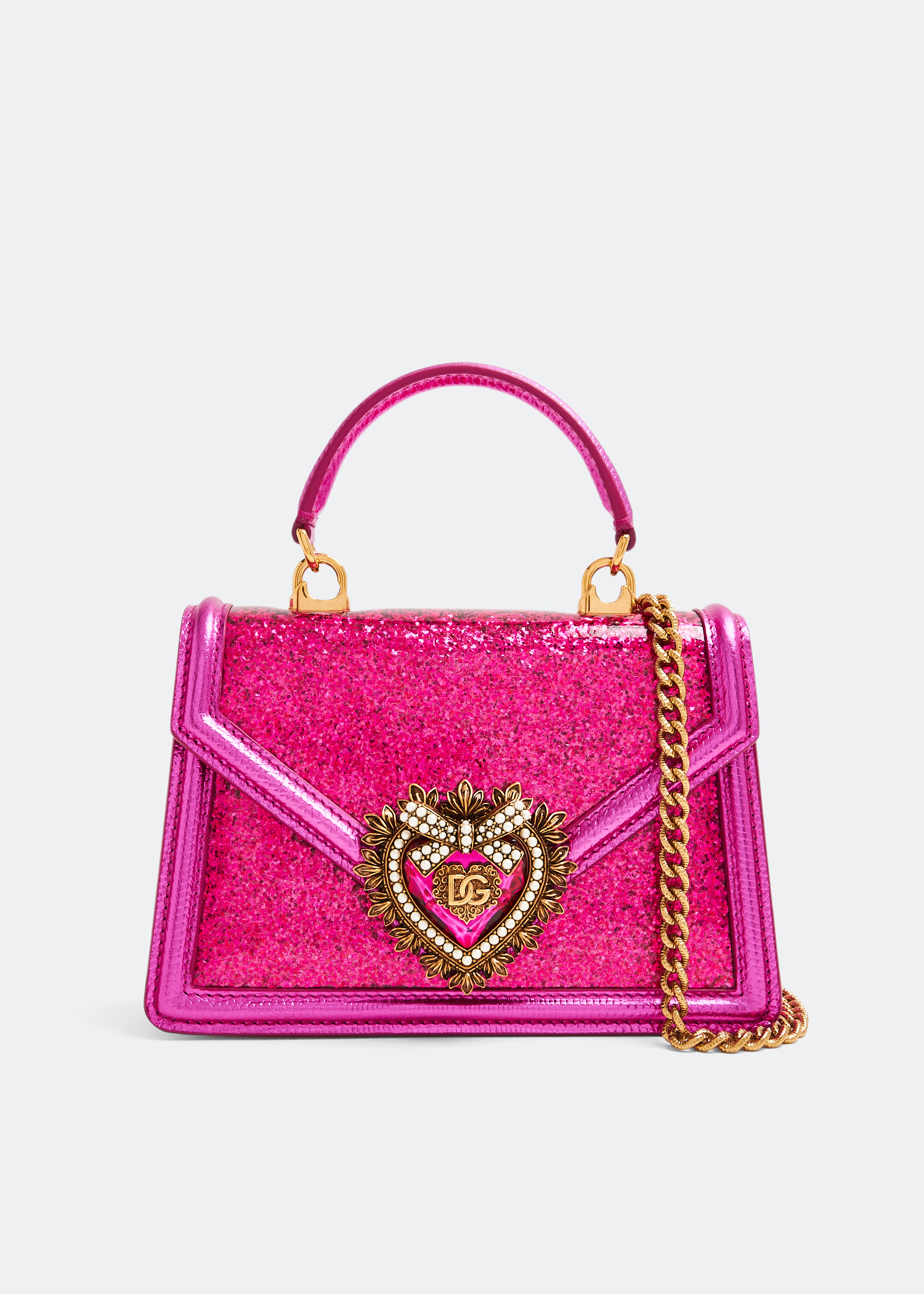 【DOLCE & GABBANA】小さなデボーションバッグ ホワイトのウィメンズ DEVOTION バッグ スモール スムーズカーフ