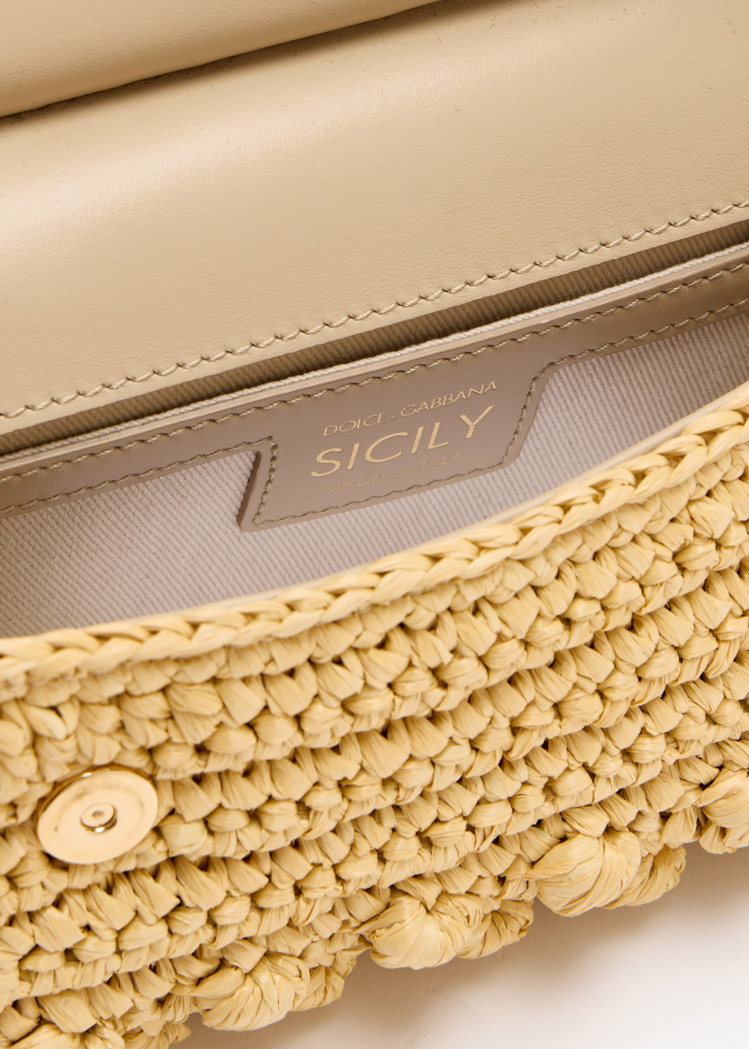 Dolce&Gabbana Small Sicily raffia crochet bag for Women - Beige in