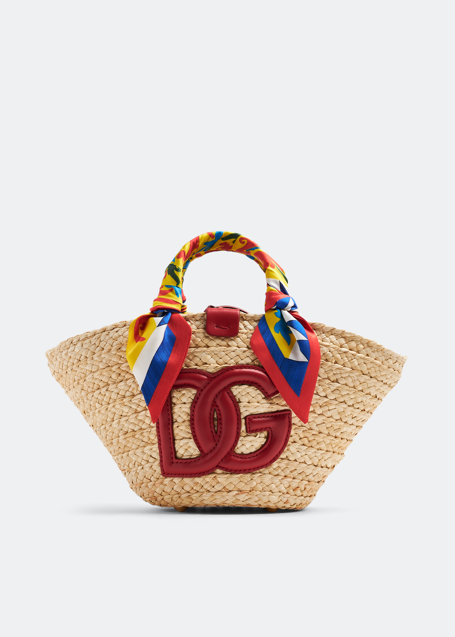 ◆完売前に◆【Dolce&Gabbana】Kendra スモール ストローバッグ DOLCE&GABBANA Kendra floral-print silk-twill and leather