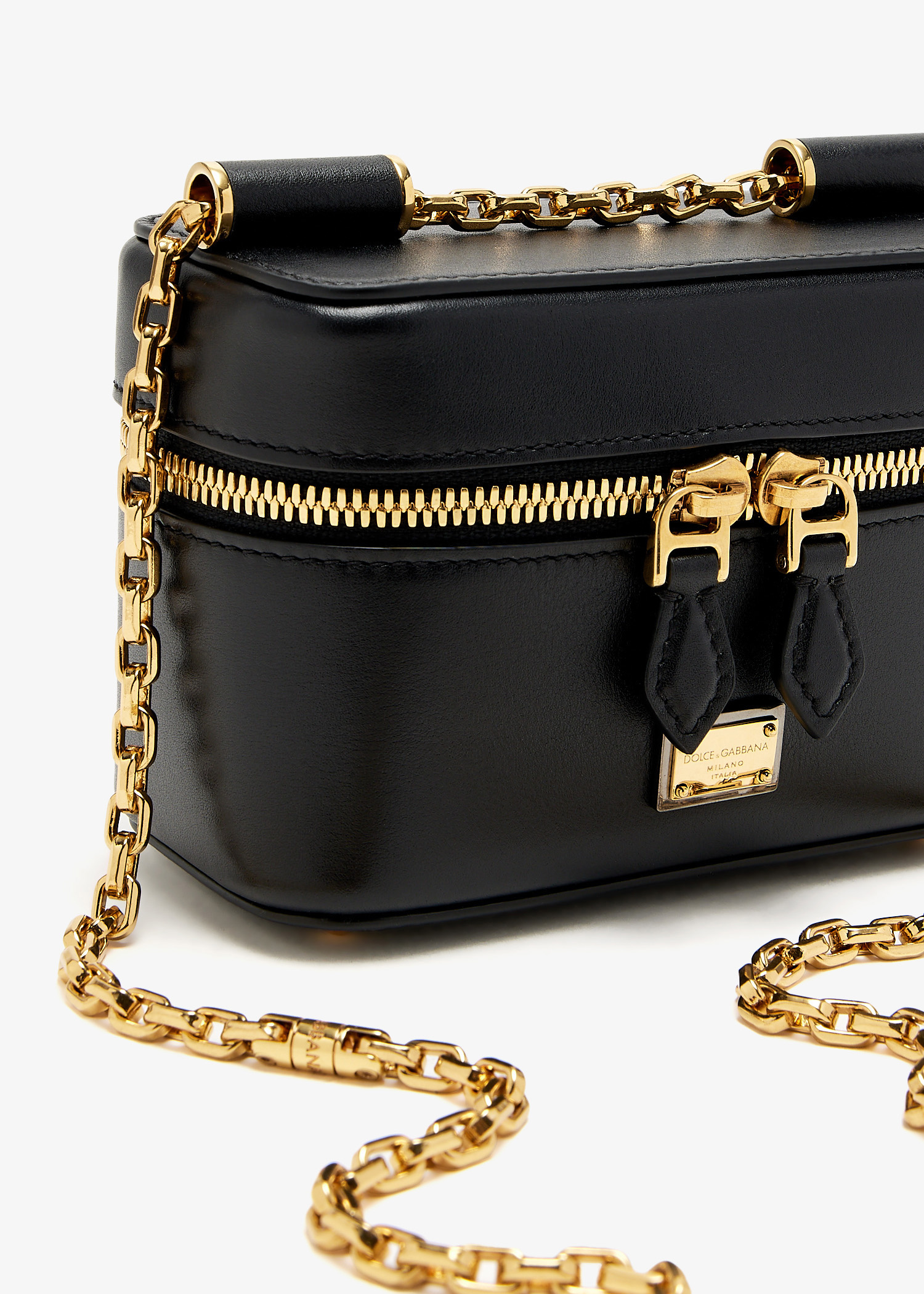 【関税＆送料込み】Dolce & Gabbana Sicily Cube Cosmetic Bag Small patchwork denim Sicily soft bag with embroidery in