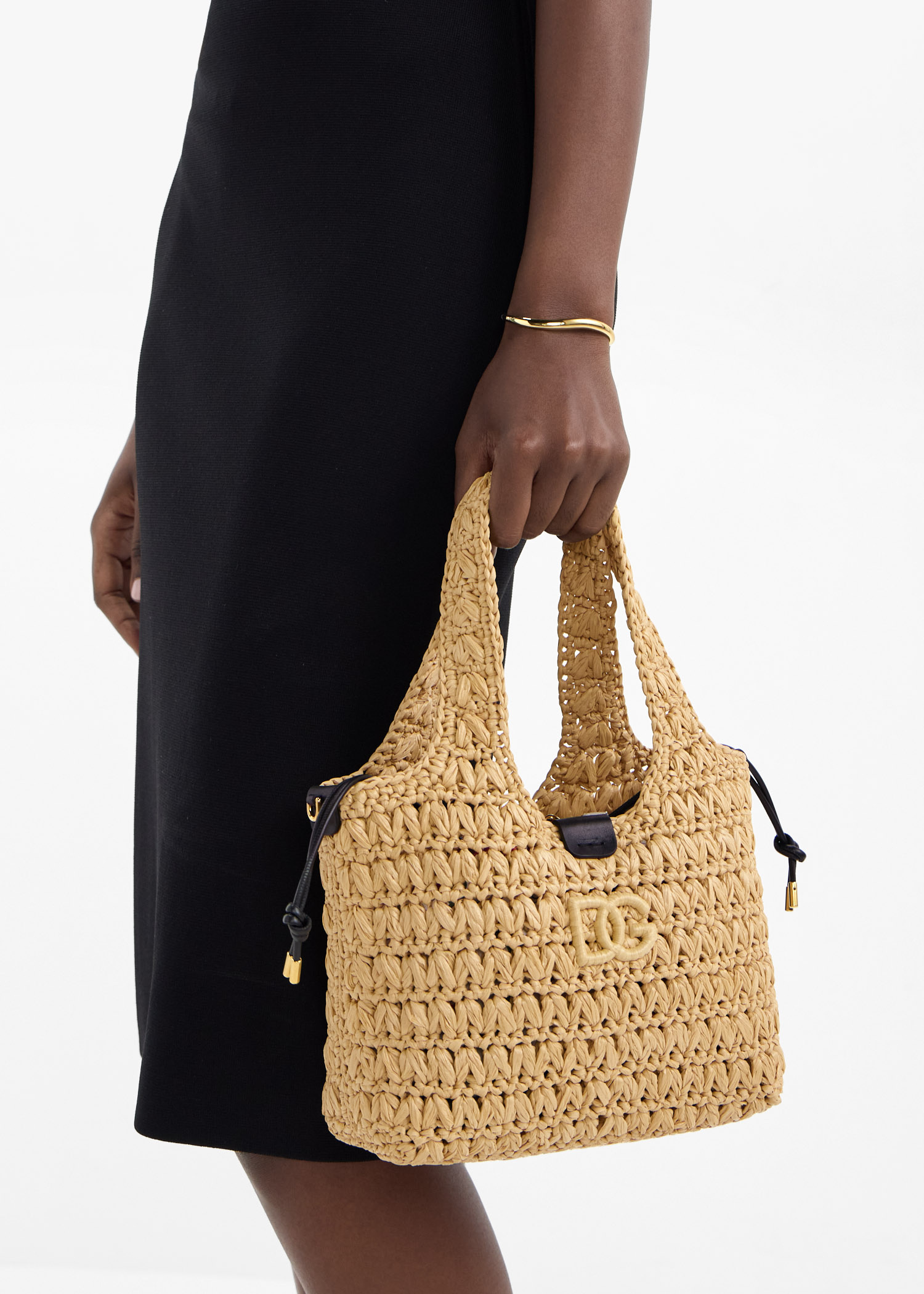 Dolce&Gabbana Raffia crochet tote bag for Women - Beige in