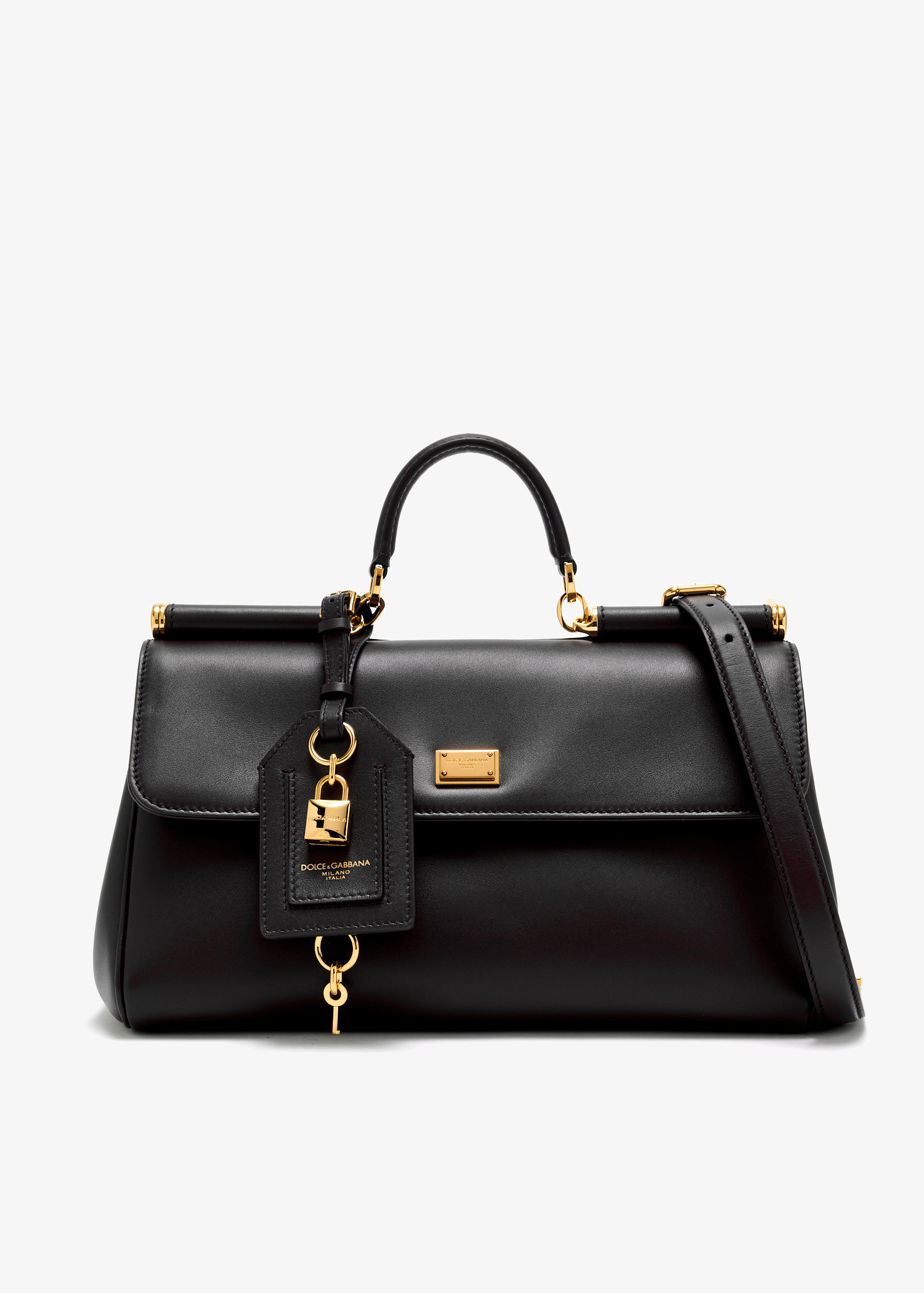【関税＆送料込み】Dolce & Gabbana Black Leather My Sicily 女士BlackMy Sicily handbag in plongé calfskin | Dolce&Gabbana®