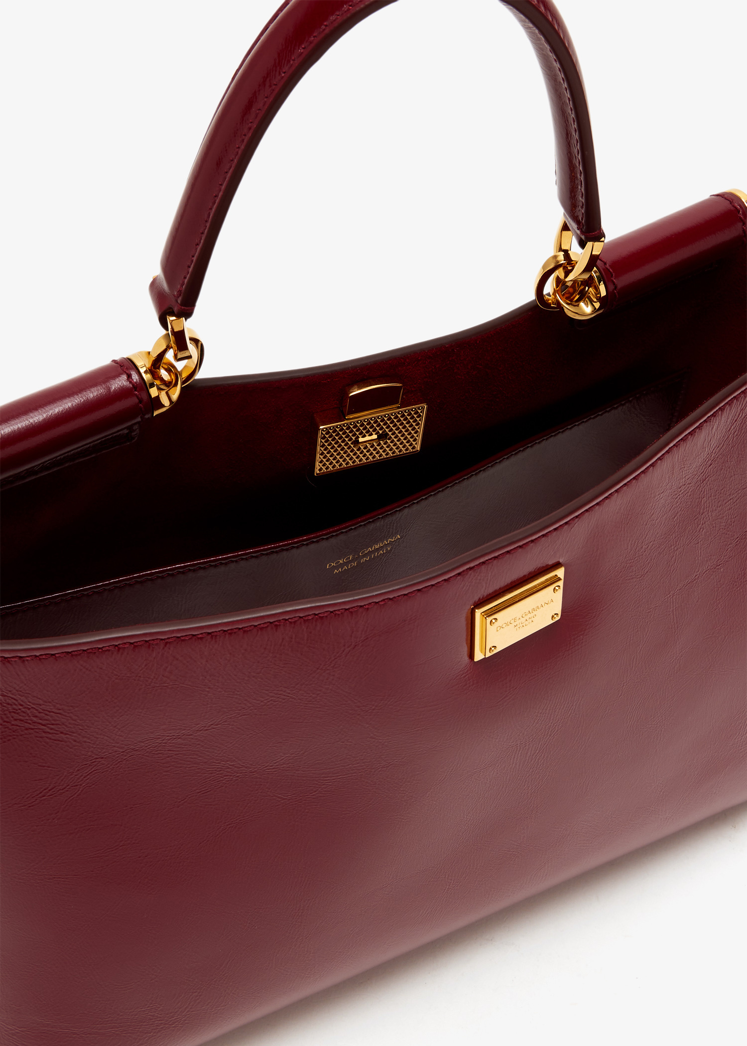 Dolce&Gabbana Vittoria calfskin handbag for Women - Burgundy in 