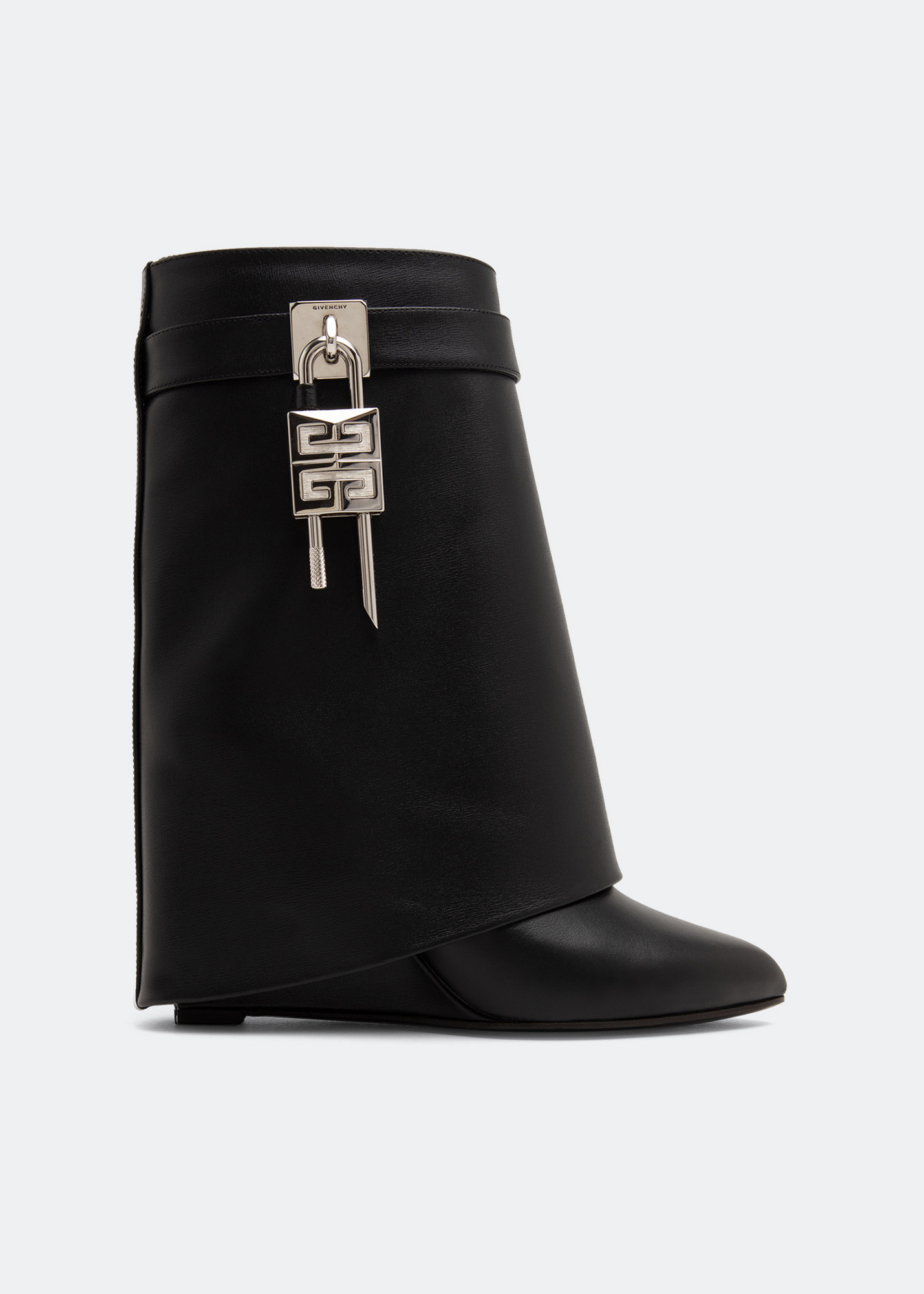 ロングブーツ GIVENCHY FW25 'Shark Lock' boots (BE702EE1JA 202) Shark Lock Stiletto over-the-knee boots in leather in