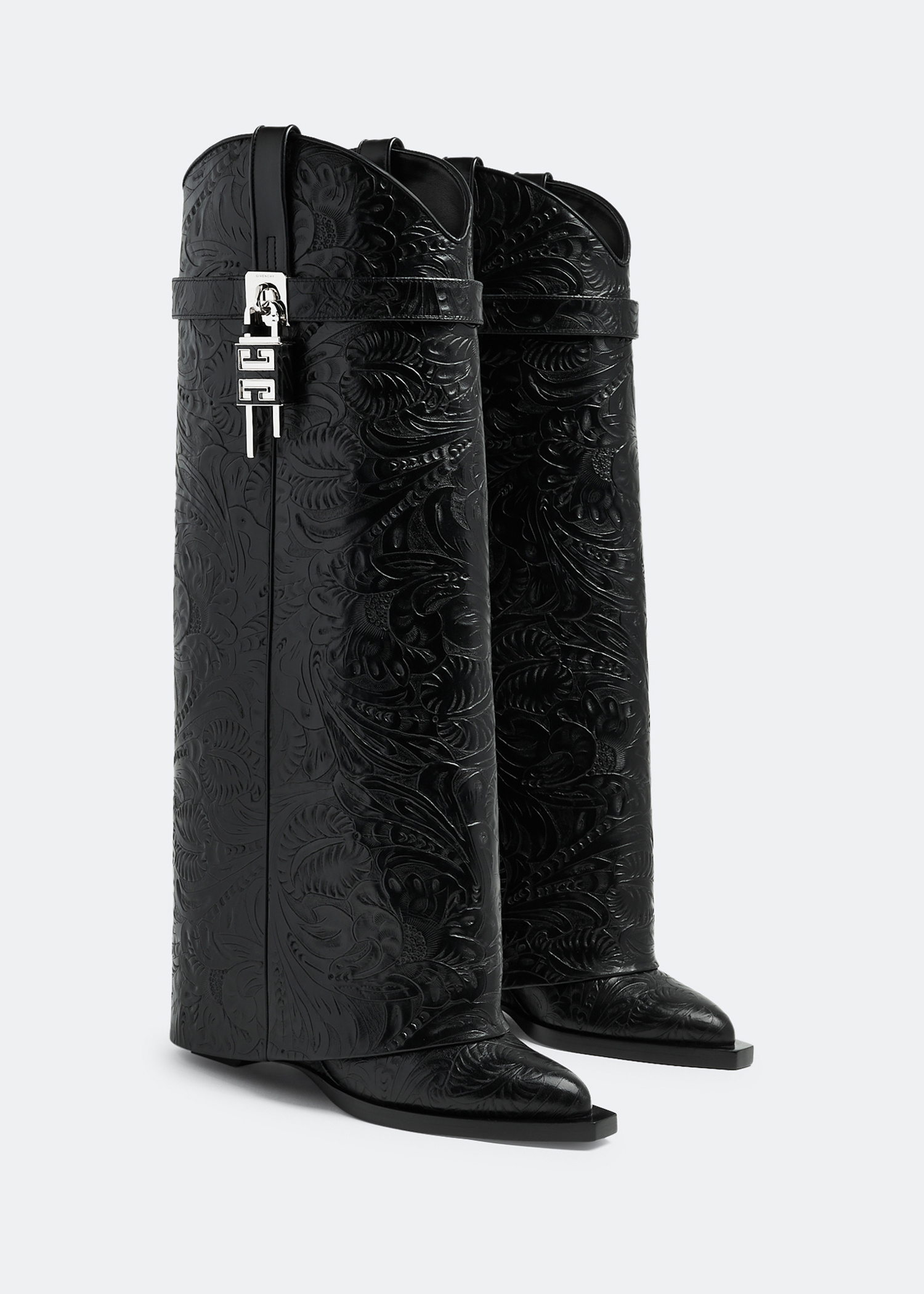 新品★Givency★レディース Shark Lock Cowboy ブーツ 黒 Givenchy Shark Lock ウエスタンブーツ | ブラック | FARFETCH JP