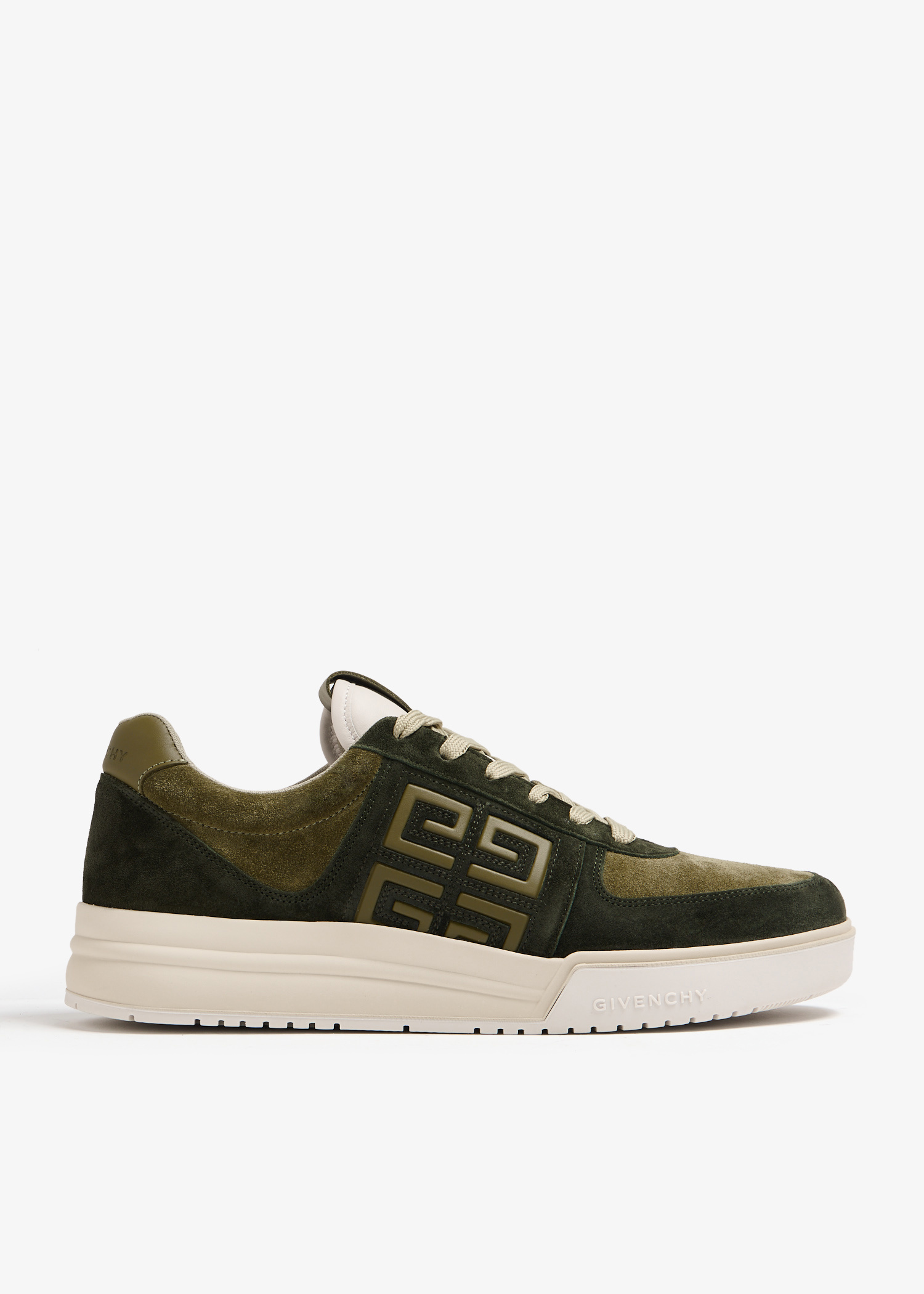 【関税&送料込】Givenchy Two-Tone Suede G4 Sneakers Givenchy G4 sneakers for Men - Green in UAE | Level Shoes