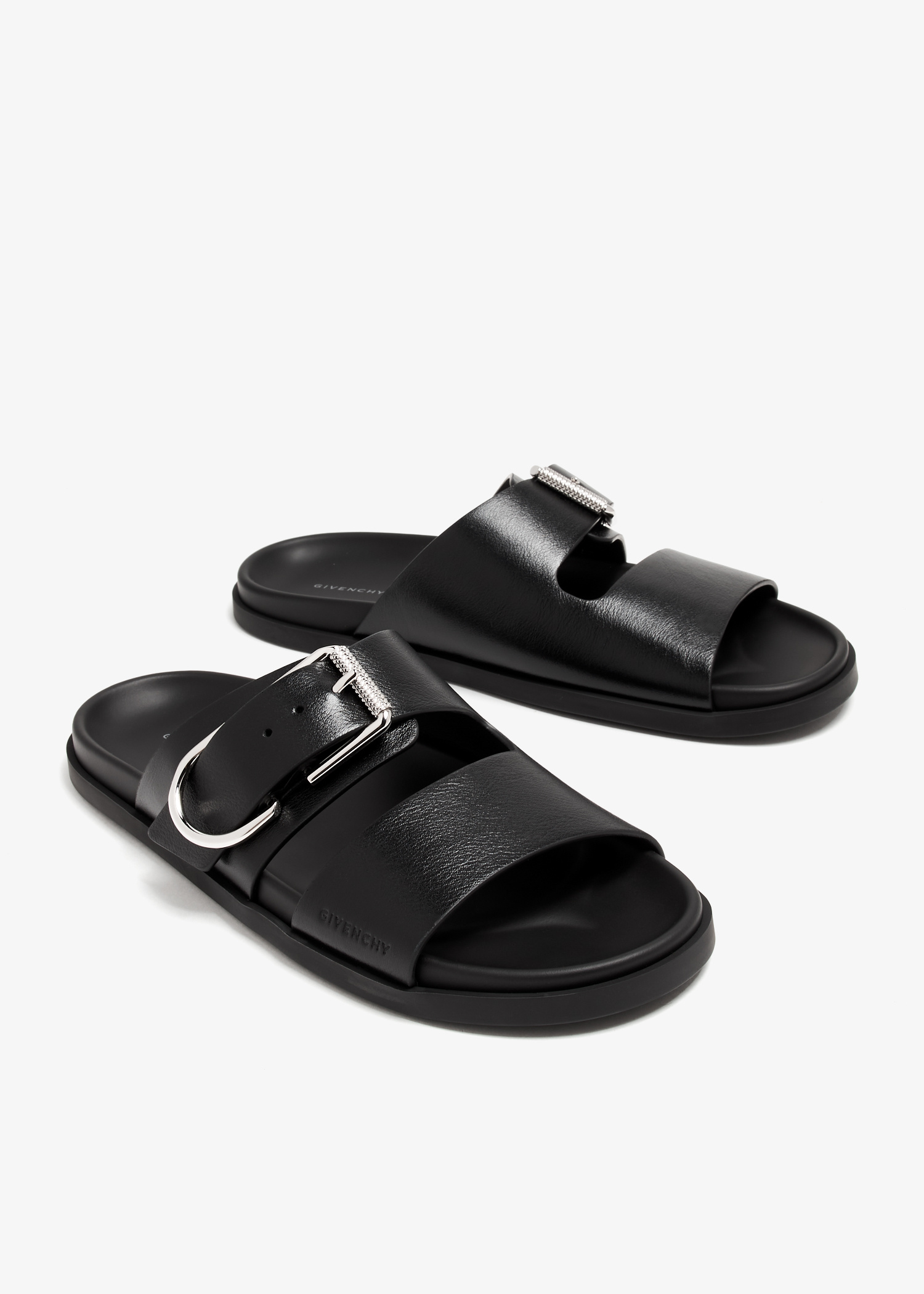 サンダル・ミュール GIVENCHY Black leather Stitch sandals (BE308JE20X 001) Givenchy | Stitch 95 black sandals | Savannahs