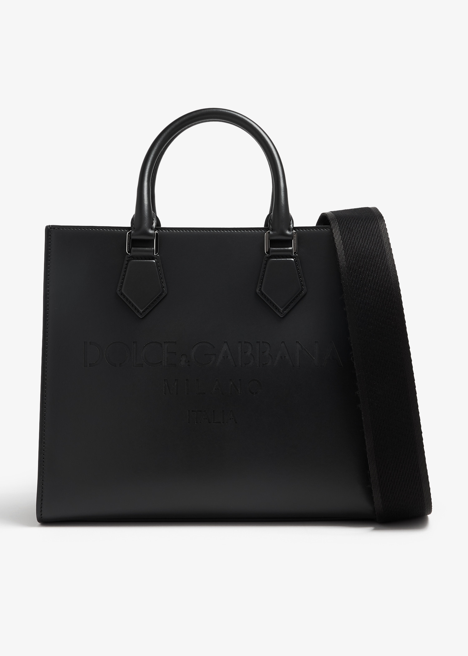 Dolce&Gabbana Logo-embossed tote bag for Men - Black in