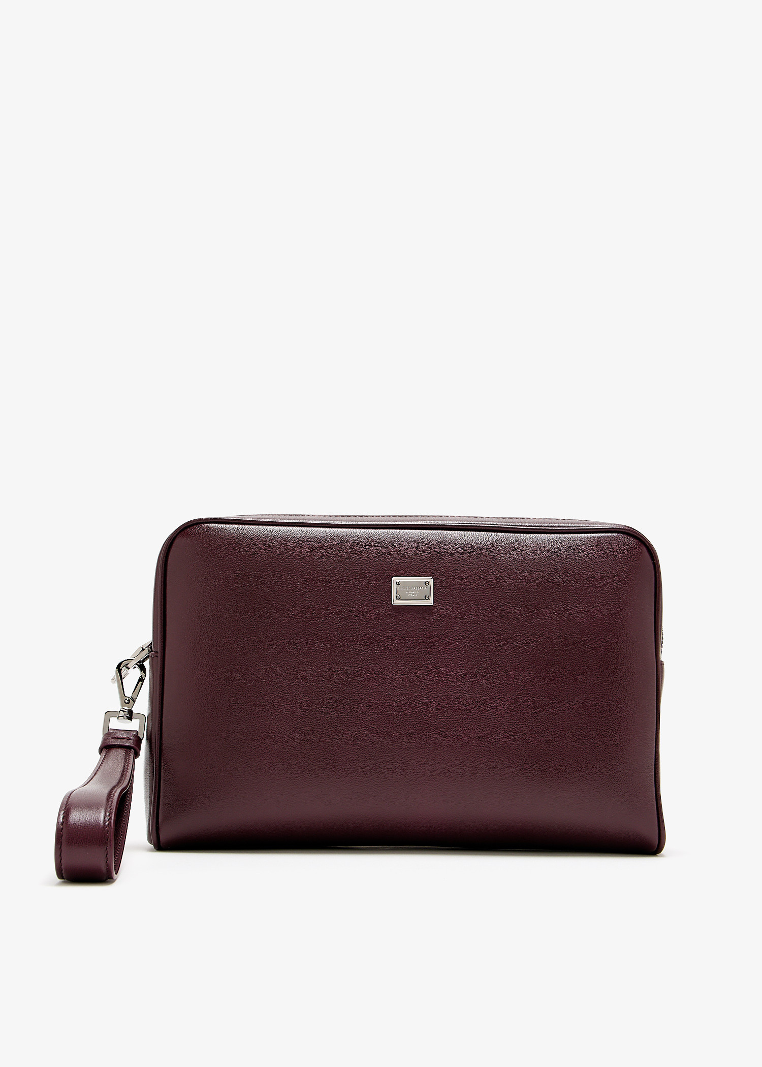 Dolce&Gabbana Calfskin pouch for Men - Burgundy in UAE