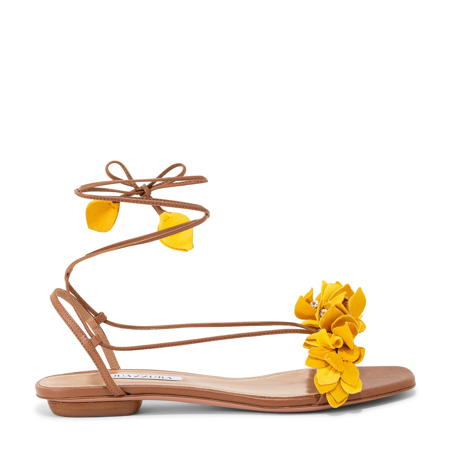 Aquazzura Bougainvillea laced flat sandals for Women - Brown in