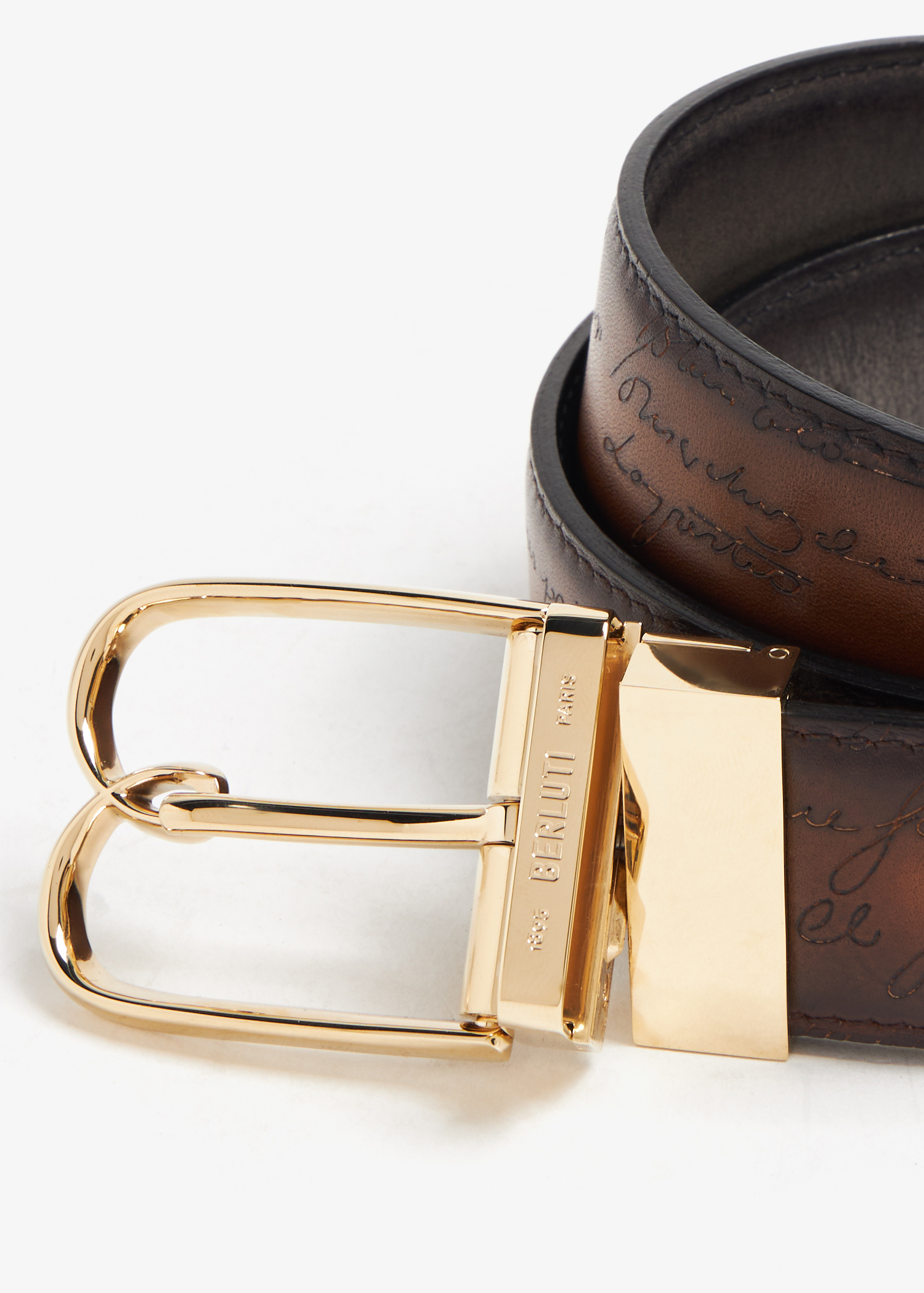 Berluti reversible calligraphic logo Accessories belt Leather Beige Versatile Reversible Belt | Berluti PT main image 2