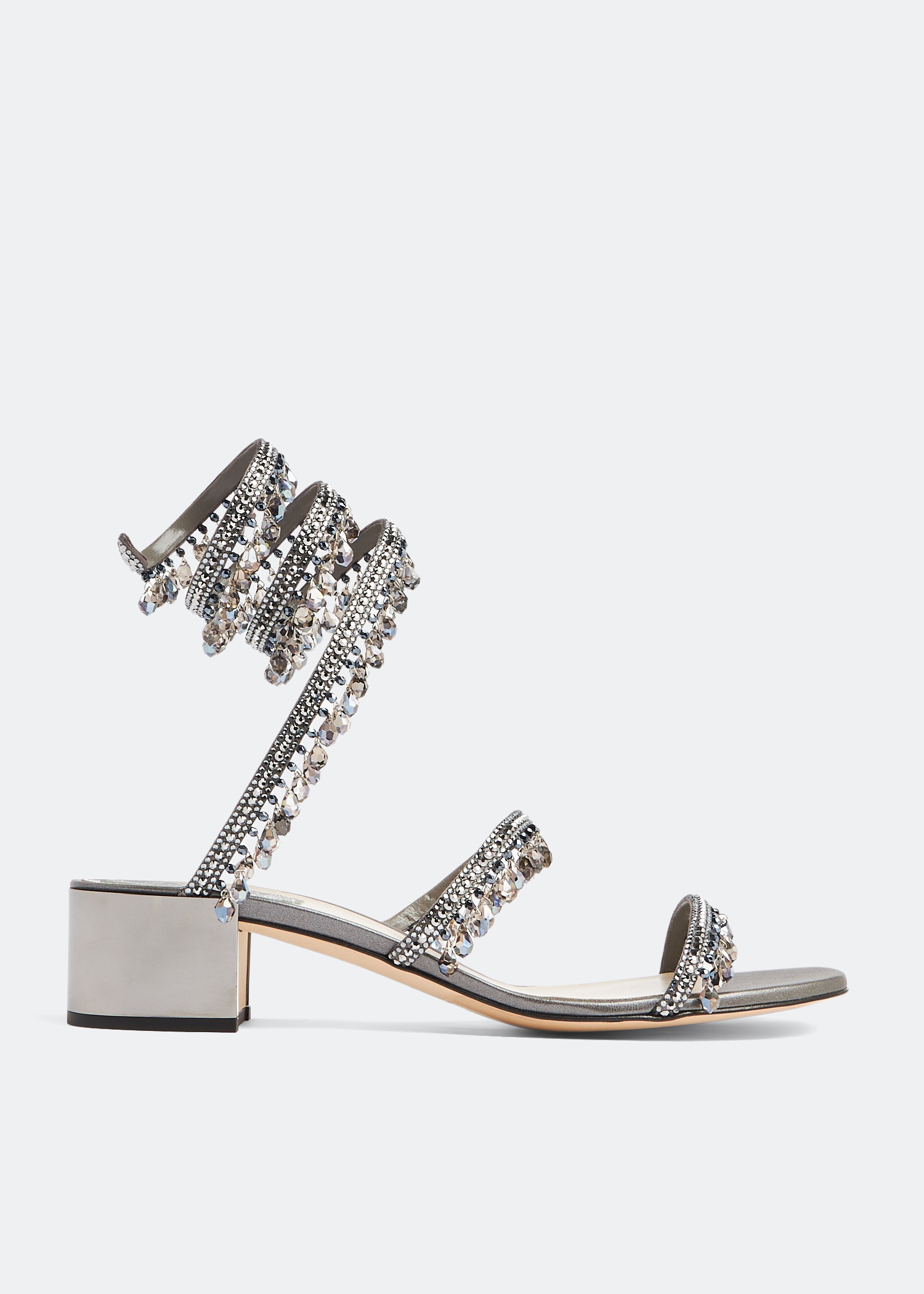 René Caovilla Chandelier crystal sandals for Women - Grey in