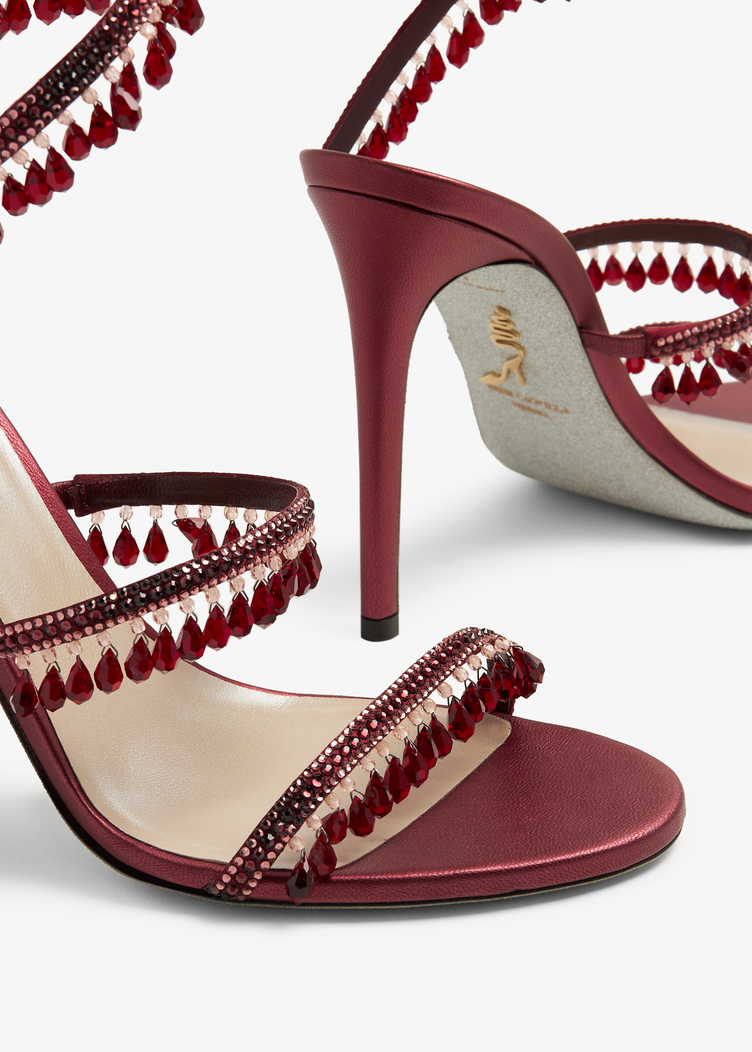 René Caovilla Cleo crystal-embellished sandals for Women