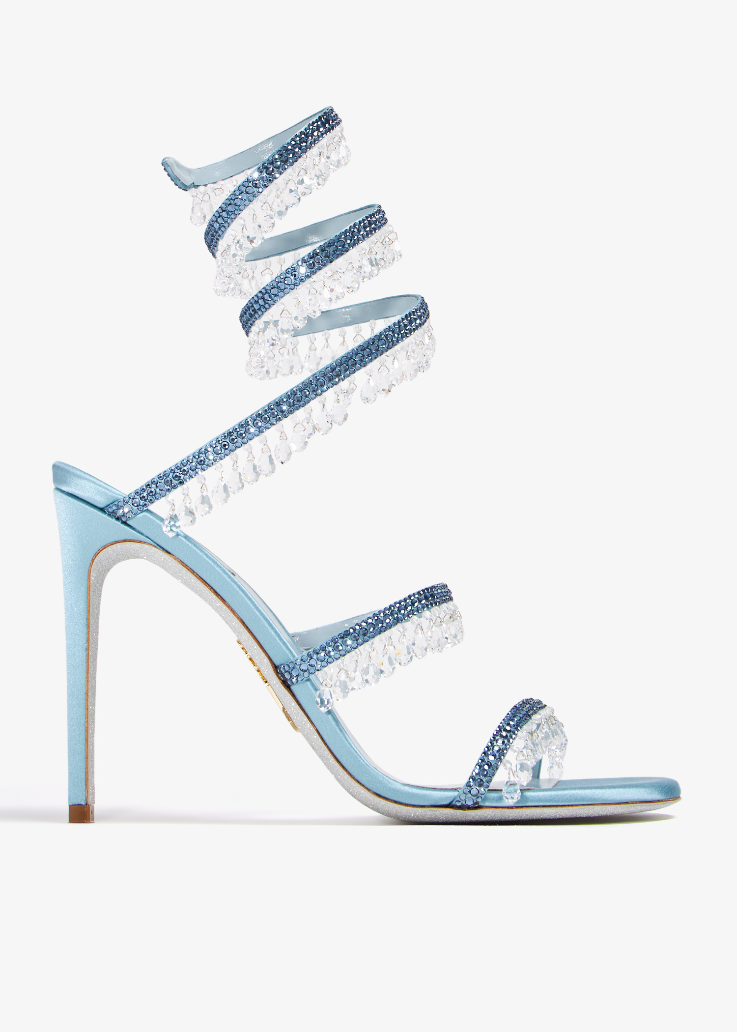 René Caovilla Cleo crystal-embellished sandals for Women - Blue in